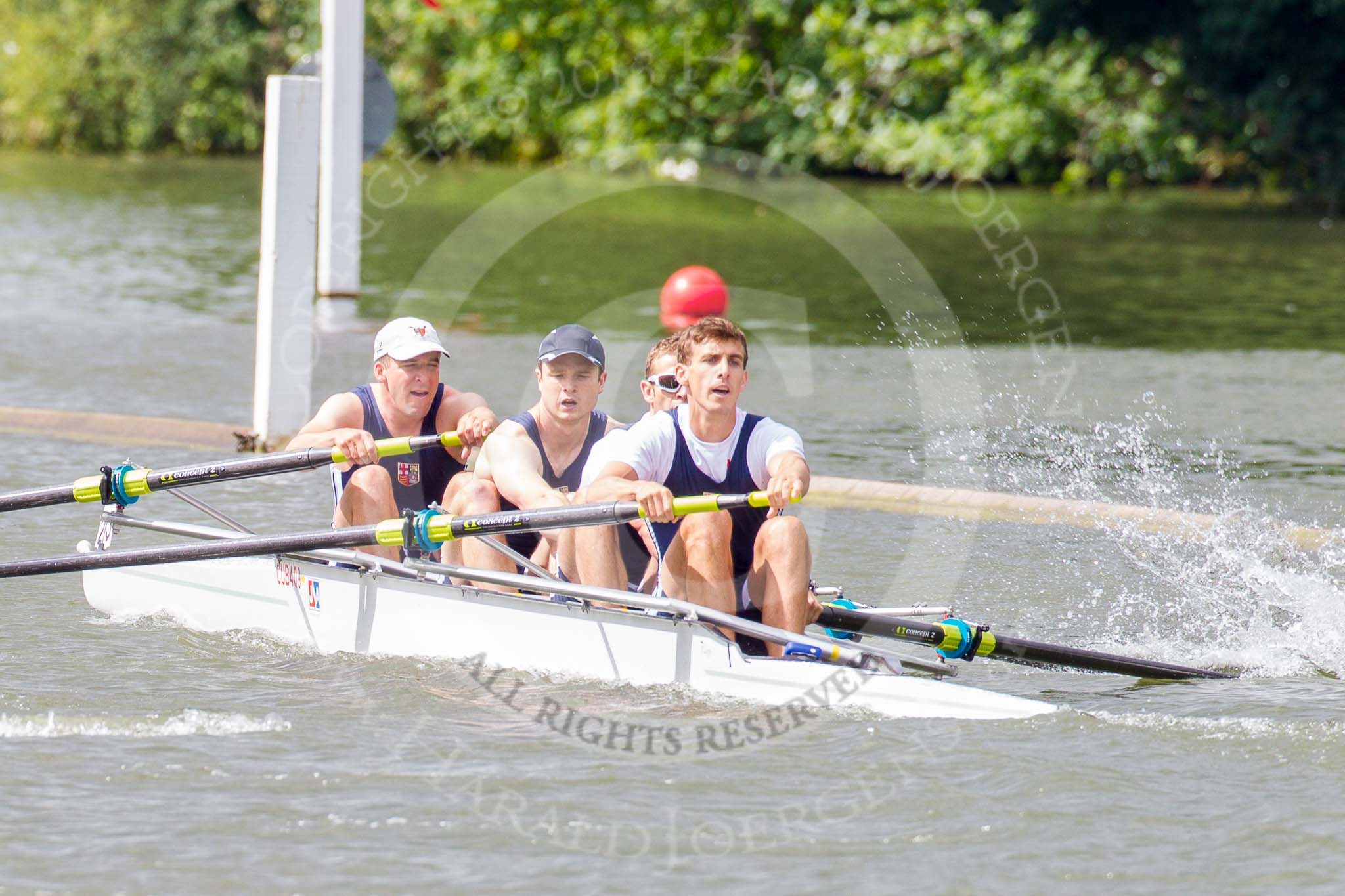 Henley Royal Regatta 2013, Thursday.
River Thames between Henley and Temple Island,
Henley-on-Thames,
Berkshire,
United Kingdom,
on 04 July 2013 at 10:41, image #77