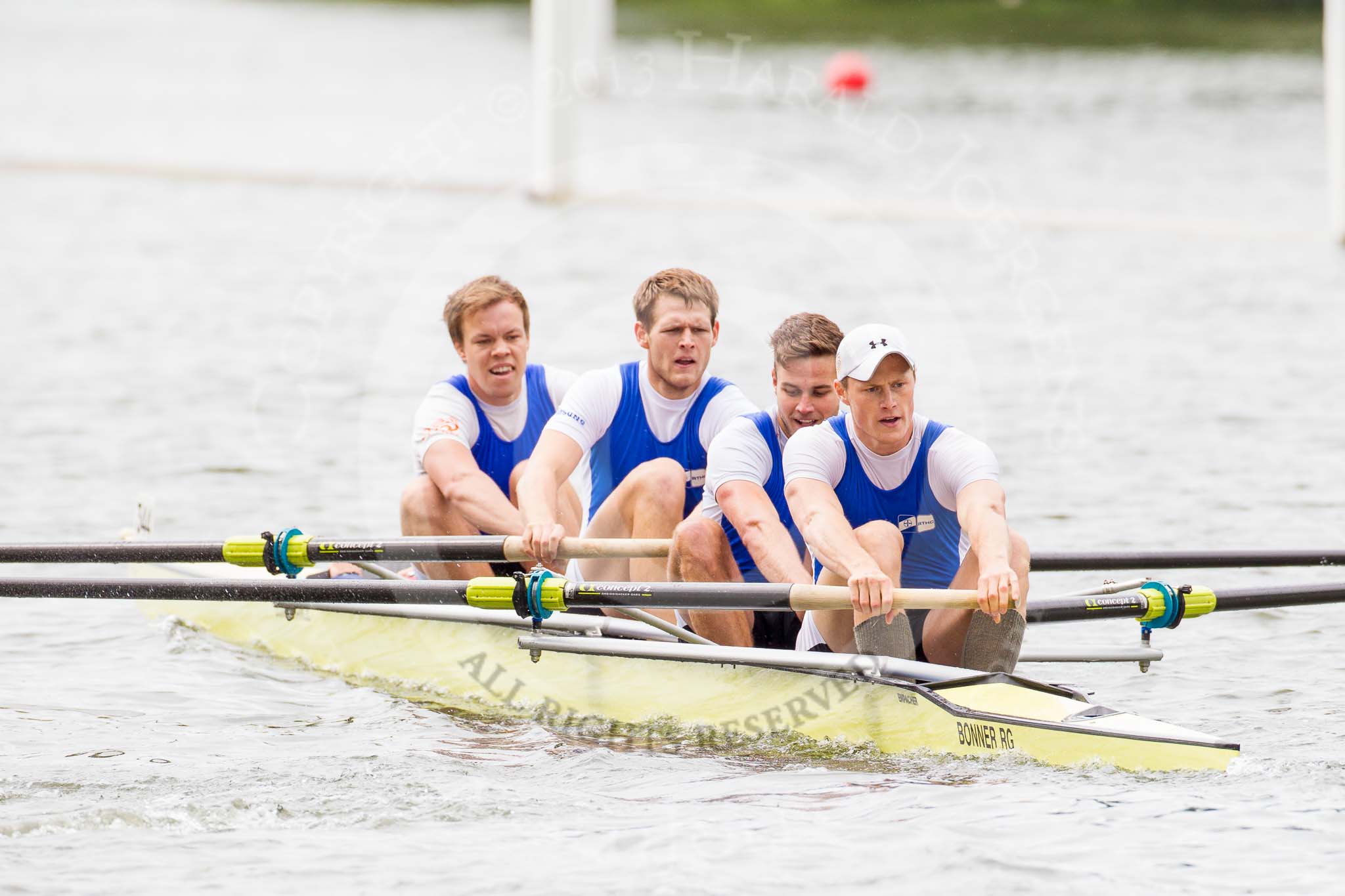 Henley Royal Regatta 2013, Thursday.
River Thames between Henley and Temple Island,
Henley-on-Thames,
Berkshire,
United Kingdom,
on 04 July 2013 at 10:48, image #91