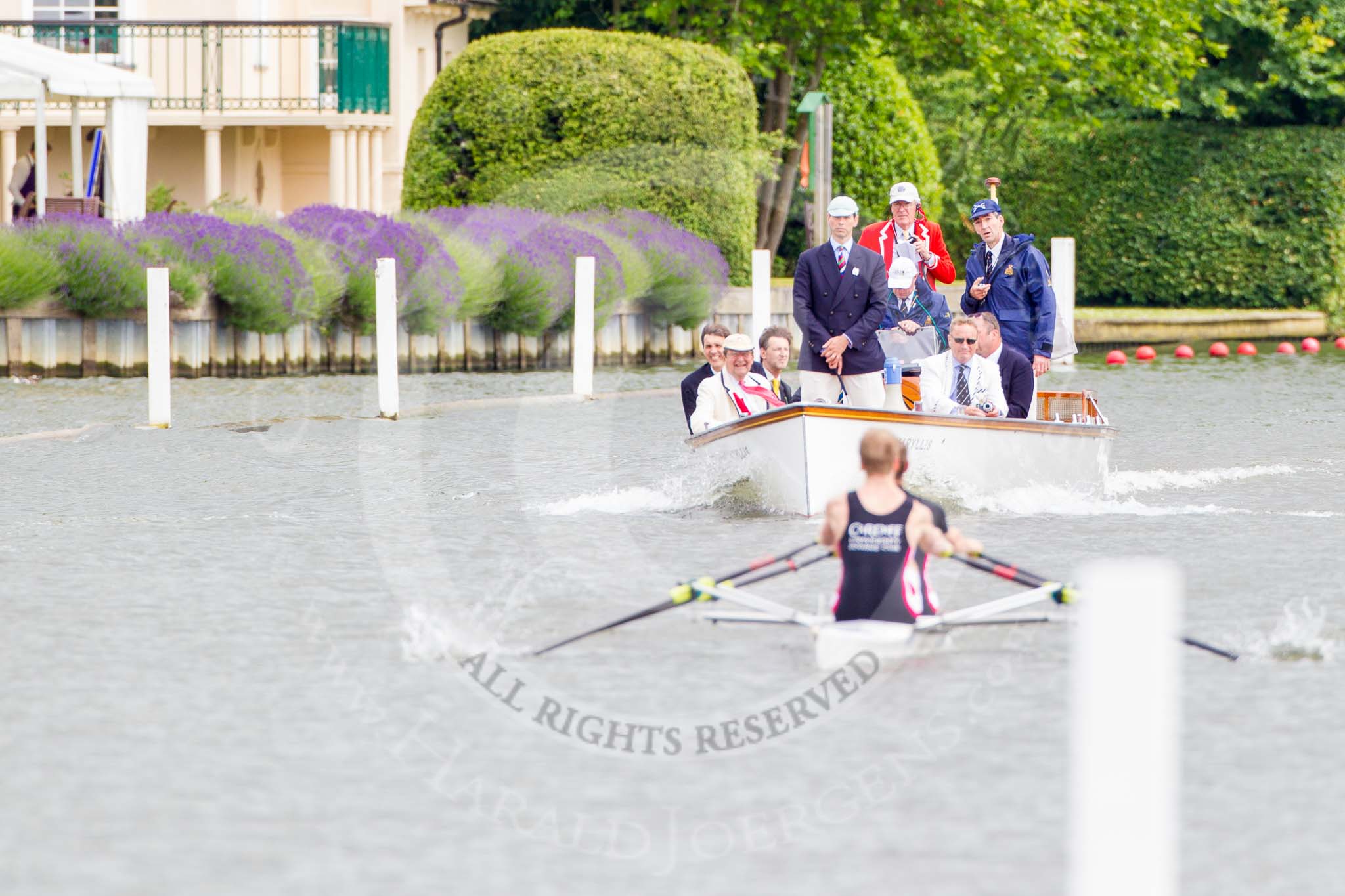 Henley Royal Regatta 2013, Thursday.
River Thames between Henley and Temple Island,
Henley-on-Thames,
Berkshire,
United Kingdom,
on 04 July 2013 at 10:52, image #99