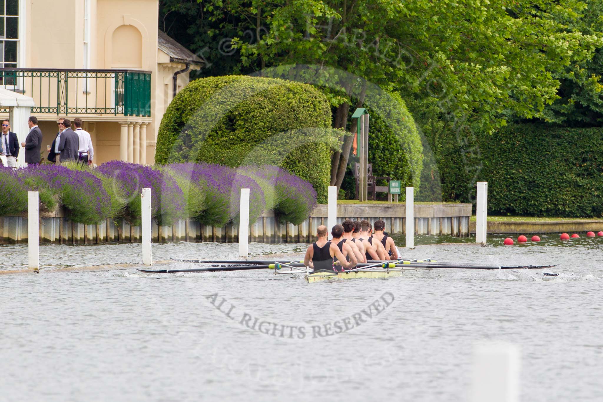 Henley Royal Regatta 2013, Thursday.
River Thames between Henley and Temple Island,
Henley-on-Thames,
Berkshire,
United Kingdom,
on 04 July 2013 at 11:00, image #113