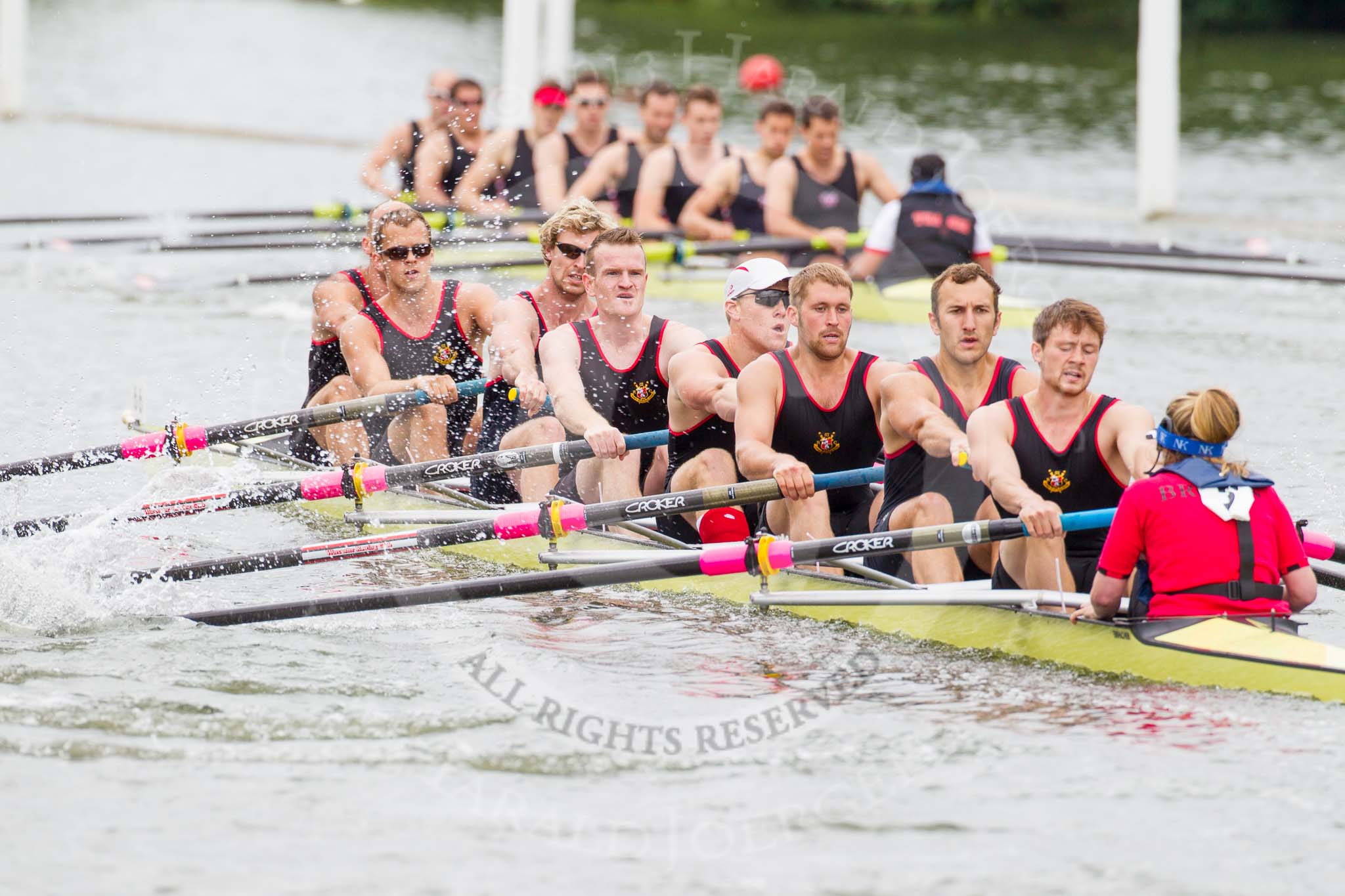 Henley Royal Regatta 2013, Thursday.
River Thames between Henley and Temple Island,
Henley-on-Thames,
Berkshire,
United Kingdom,
on 04 July 2013 at 11:01, image #125