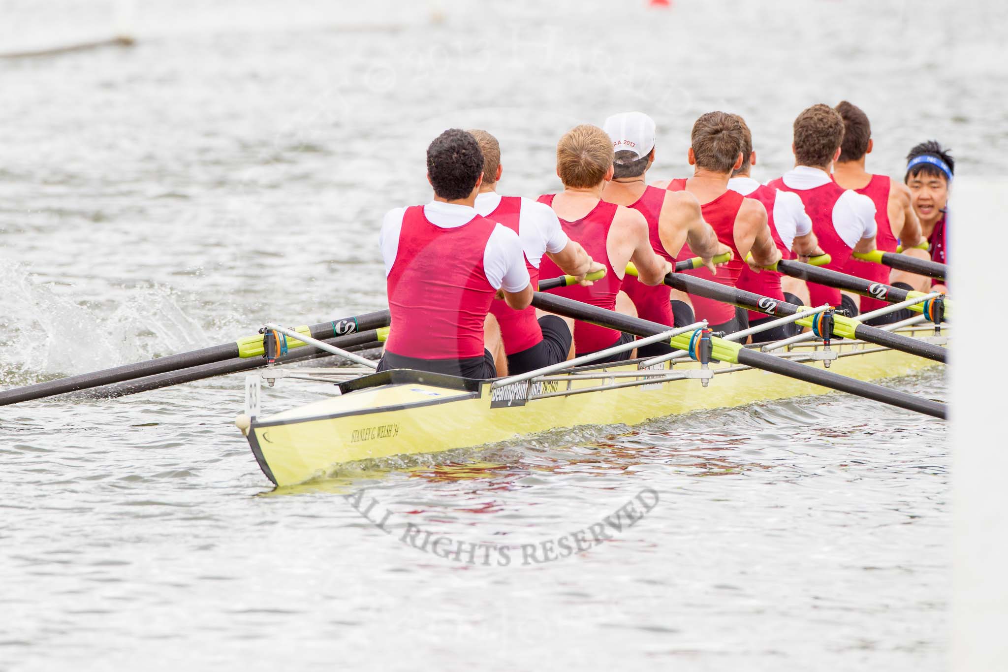 Henley Royal Regatta 2013, Thursday.
River Thames between Henley and Temple Island,
Henley-on-Thames,
Berkshire,
United Kingdom,
on 04 July 2013 at 11:07, image #136