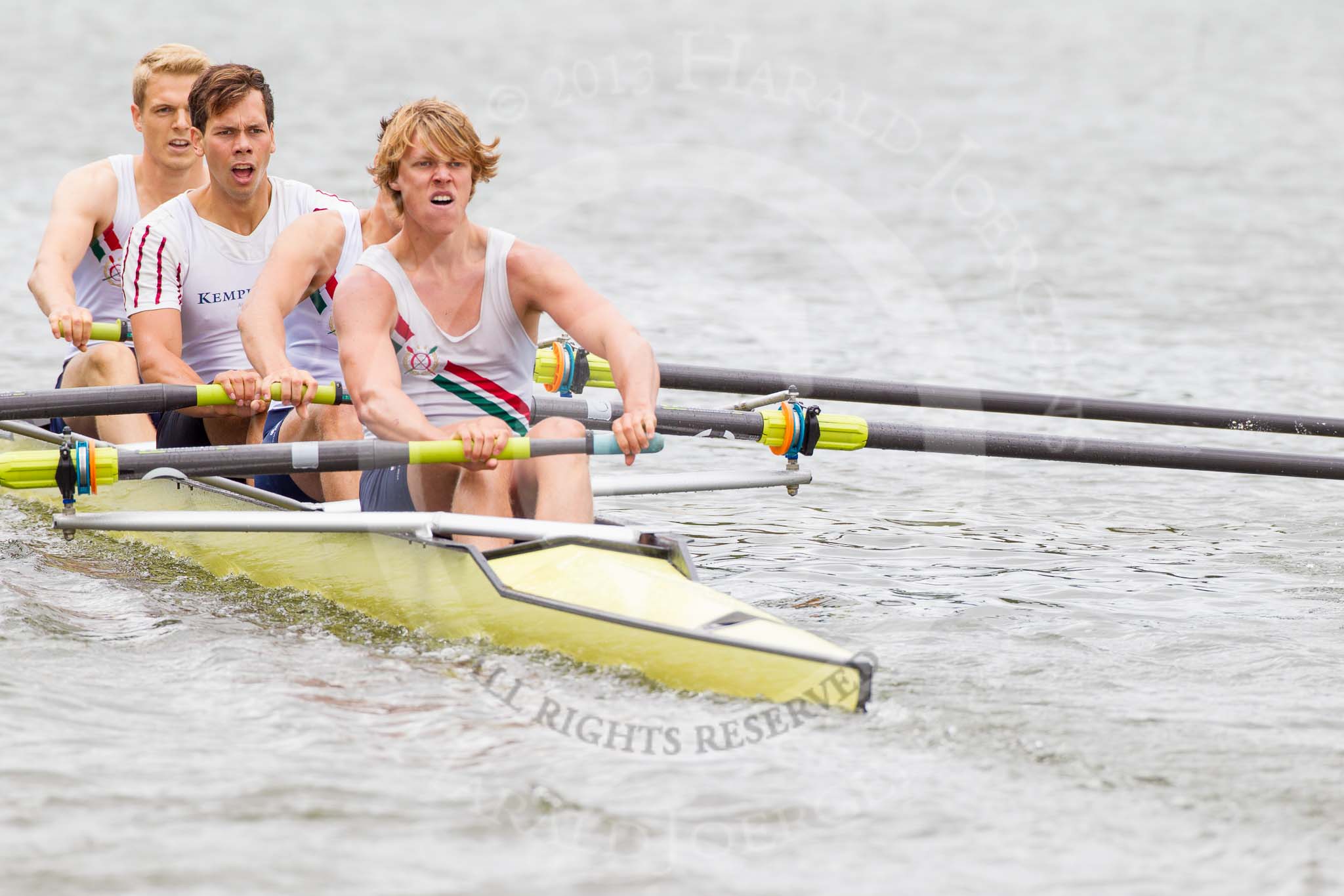 Henley Royal Regatta 2013, Thursday.
River Thames between Henley and Temple Island,
Henley-on-Thames,
Berkshire,
United Kingdom,
on 04 July 2013 at 11:12, image #157