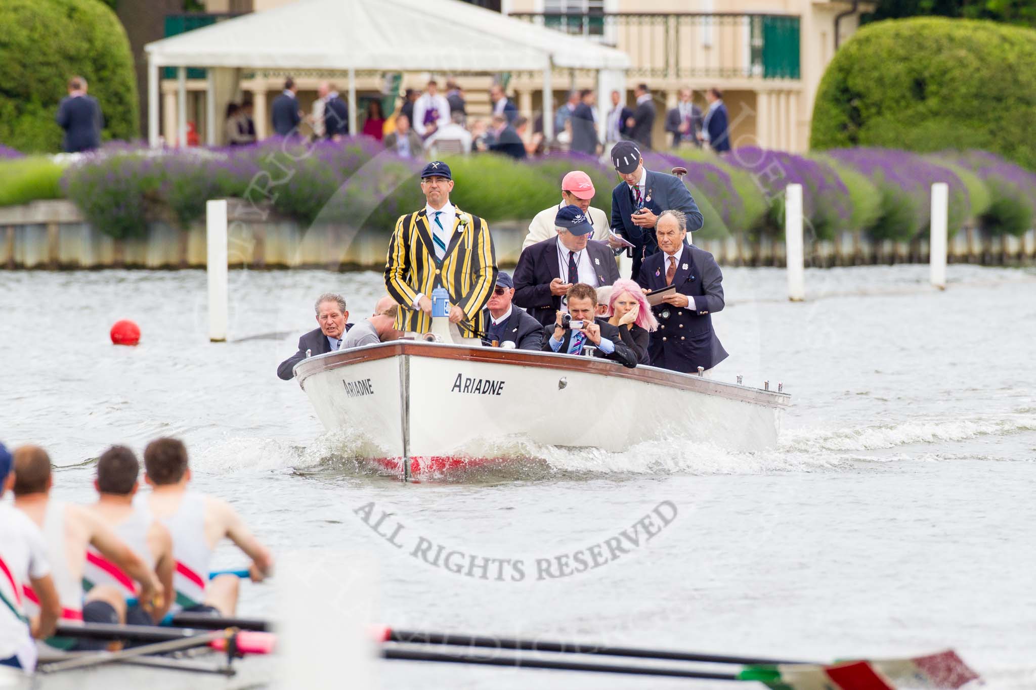 Henley Royal Regatta 2013, Thursday.
River Thames between Henley and Temple Island,
Henley-on-Thames,
Berkshire,
United Kingdom,
on 04 July 2013 at 11:16, image #168