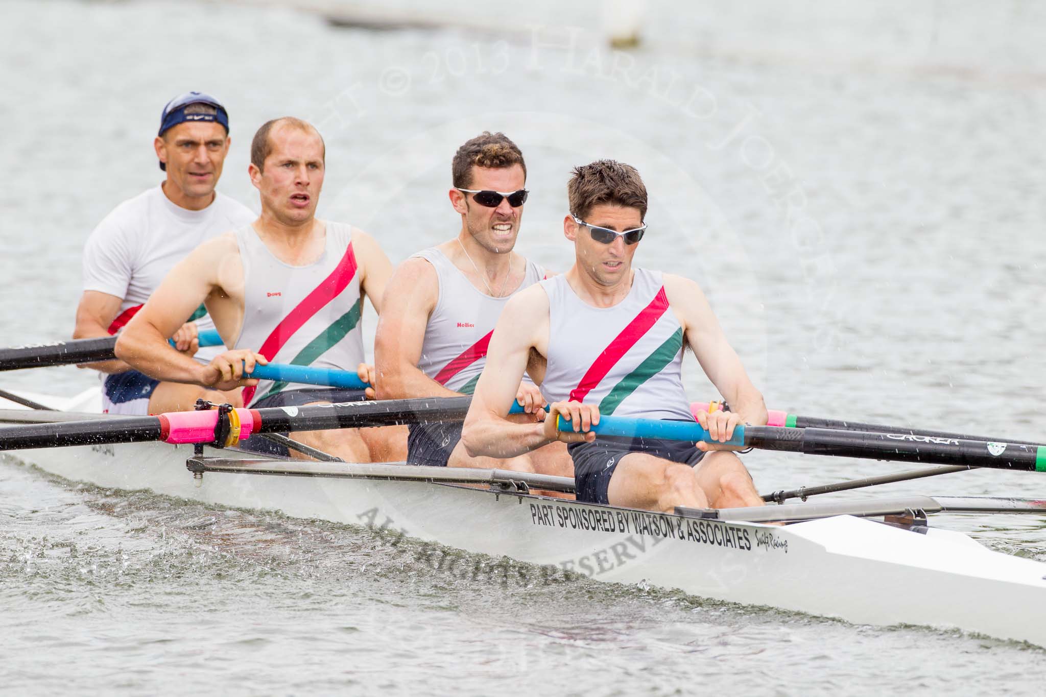Henley Royal Regatta 2013, Thursday.
River Thames between Henley and Temple Island,
Henley-on-Thames,
Berkshire,
United Kingdom,
on 04 July 2013 at 11:17, image #173
