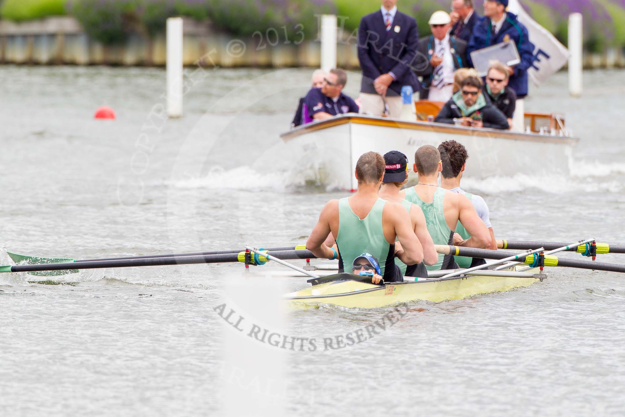 Henley Royal Regatta 2013, Thursday.
River Thames between Henley and Temple Island,
Henley-on-Thames,
Berkshire,
United Kingdom,
on 04 July 2013 at 11:24, image #185