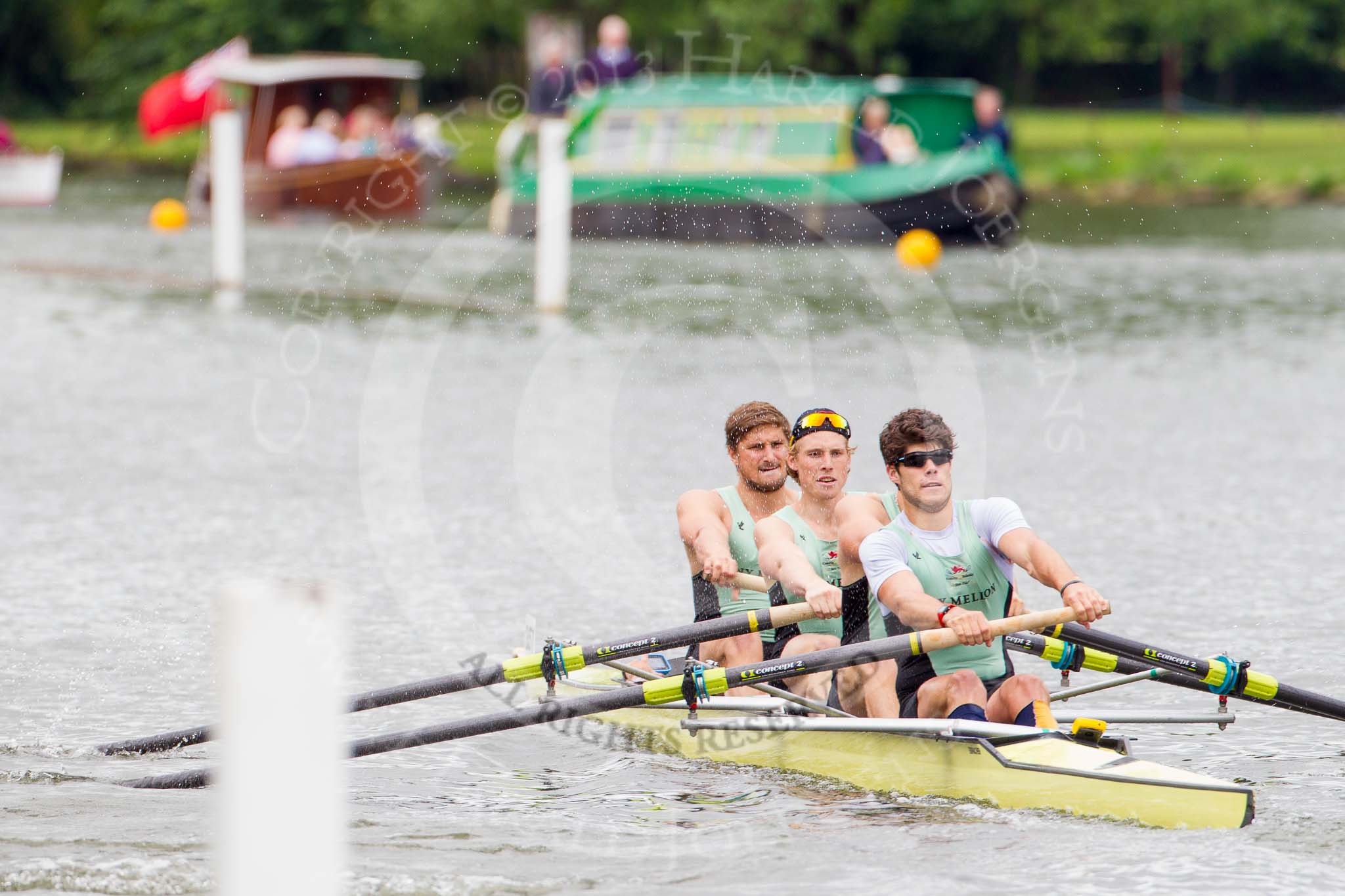 Henley Royal Regatta 2013, Thursday.
River Thames between Henley and Temple Island,
Henley-on-Thames,
Berkshire,
United Kingdom,
on 04 July 2013 at 11:25, image #198