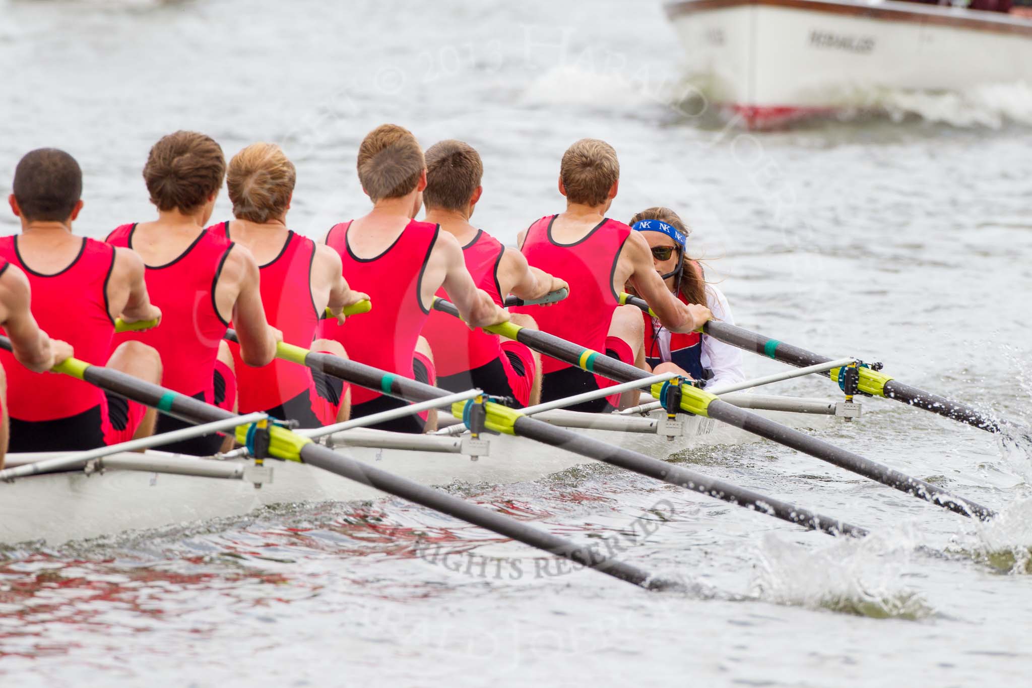 Henley Royal Regatta 2013, Thursday.
River Thames between Henley and Temple Island,
Henley-on-Thames,
Berkshire,
United Kingdom,
on 04 July 2013 at 11:31, image #204