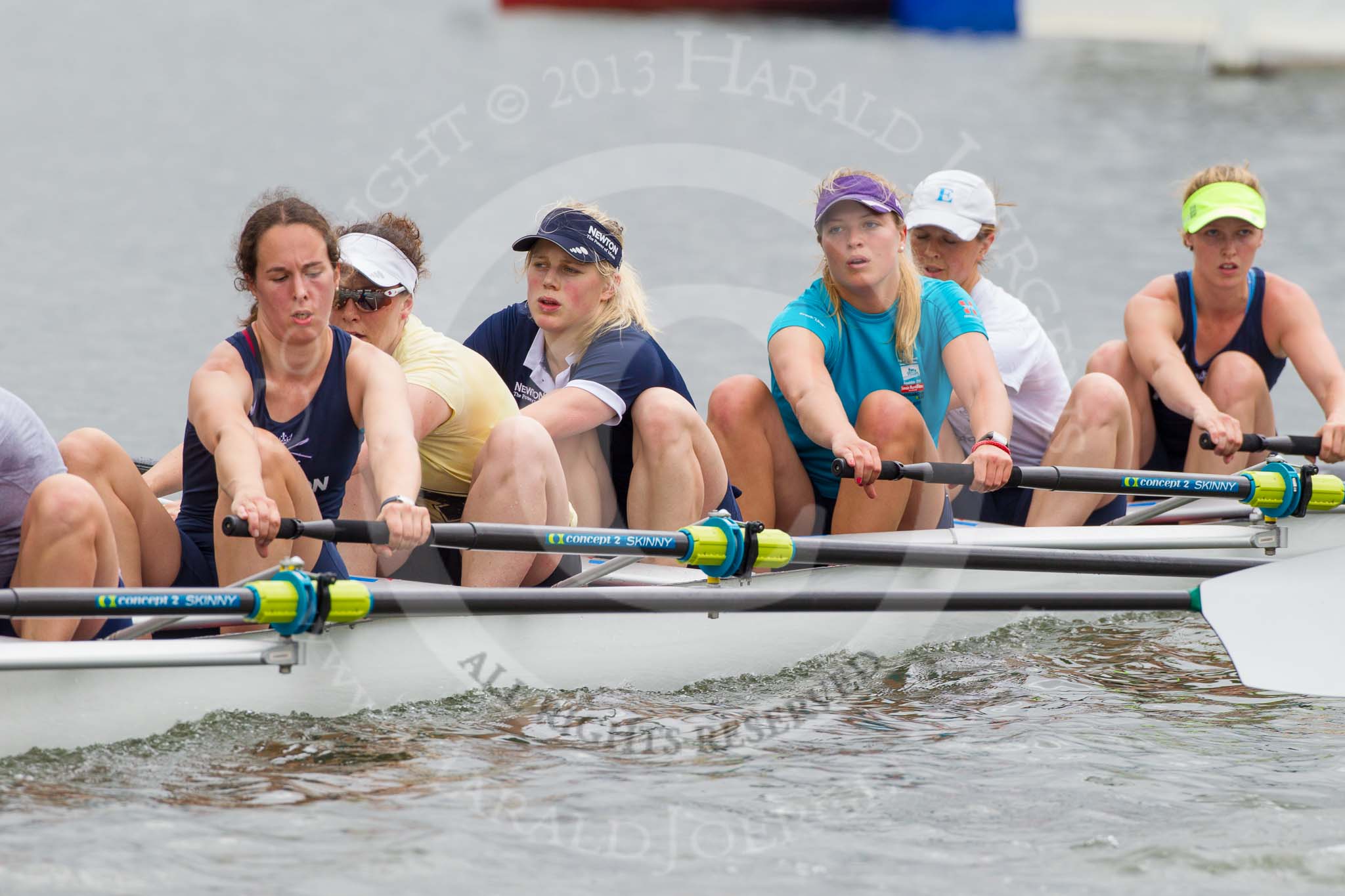 Henley Royal Regatta 2013, Thursday.
River Thames between Henley and Temple Island,
Henley-on-Thames,
Berkshire,
United Kingdom,
on 04 July 2013 at 12:44, image #263