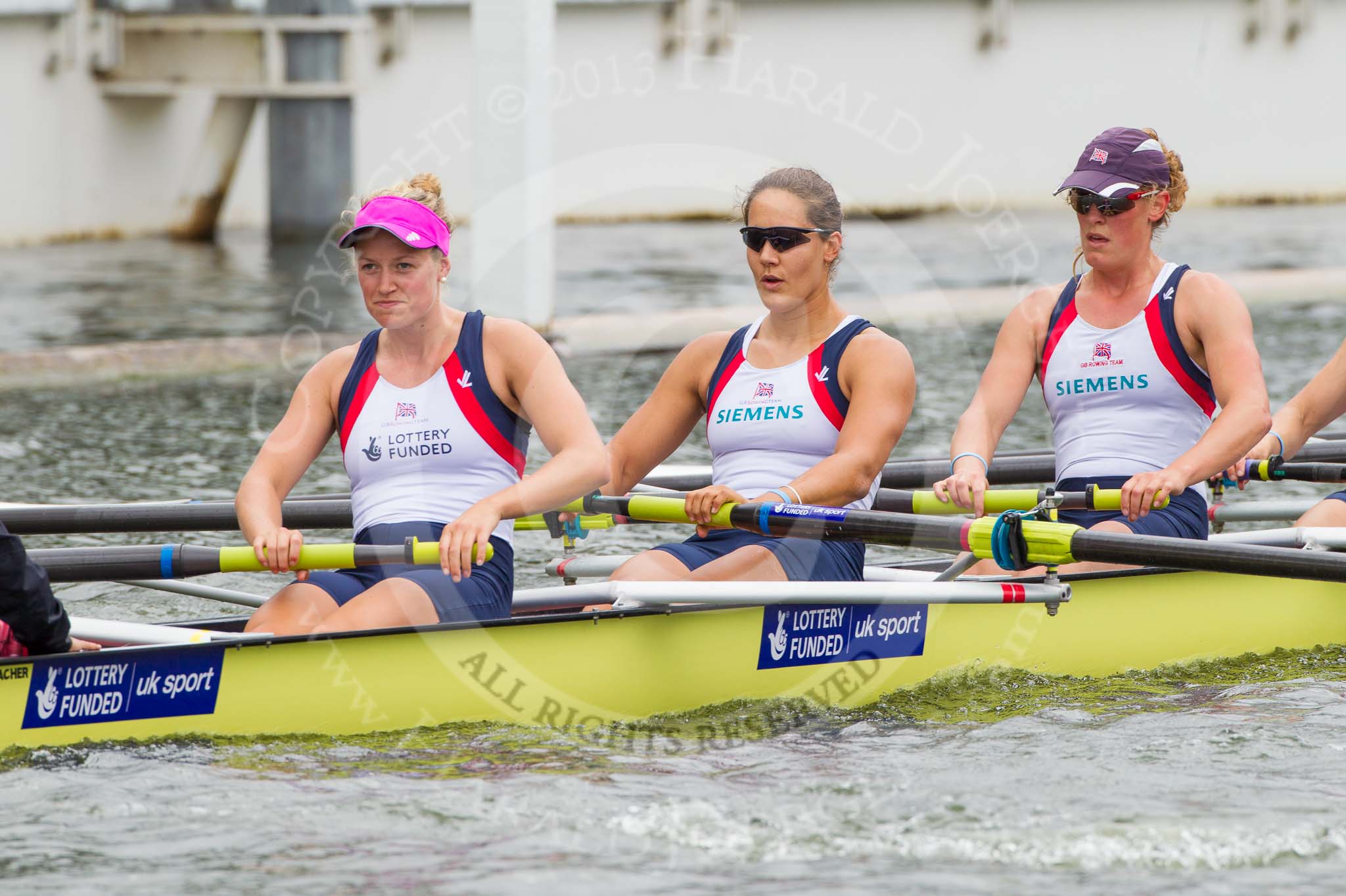 Henley Royal Regatta 2013, Thursday.
River Thames between Henley and Temple Island,
Henley-on-Thames,
Berkshire,
United Kingdom,
on 04 July 2013 at 12:45, image #274