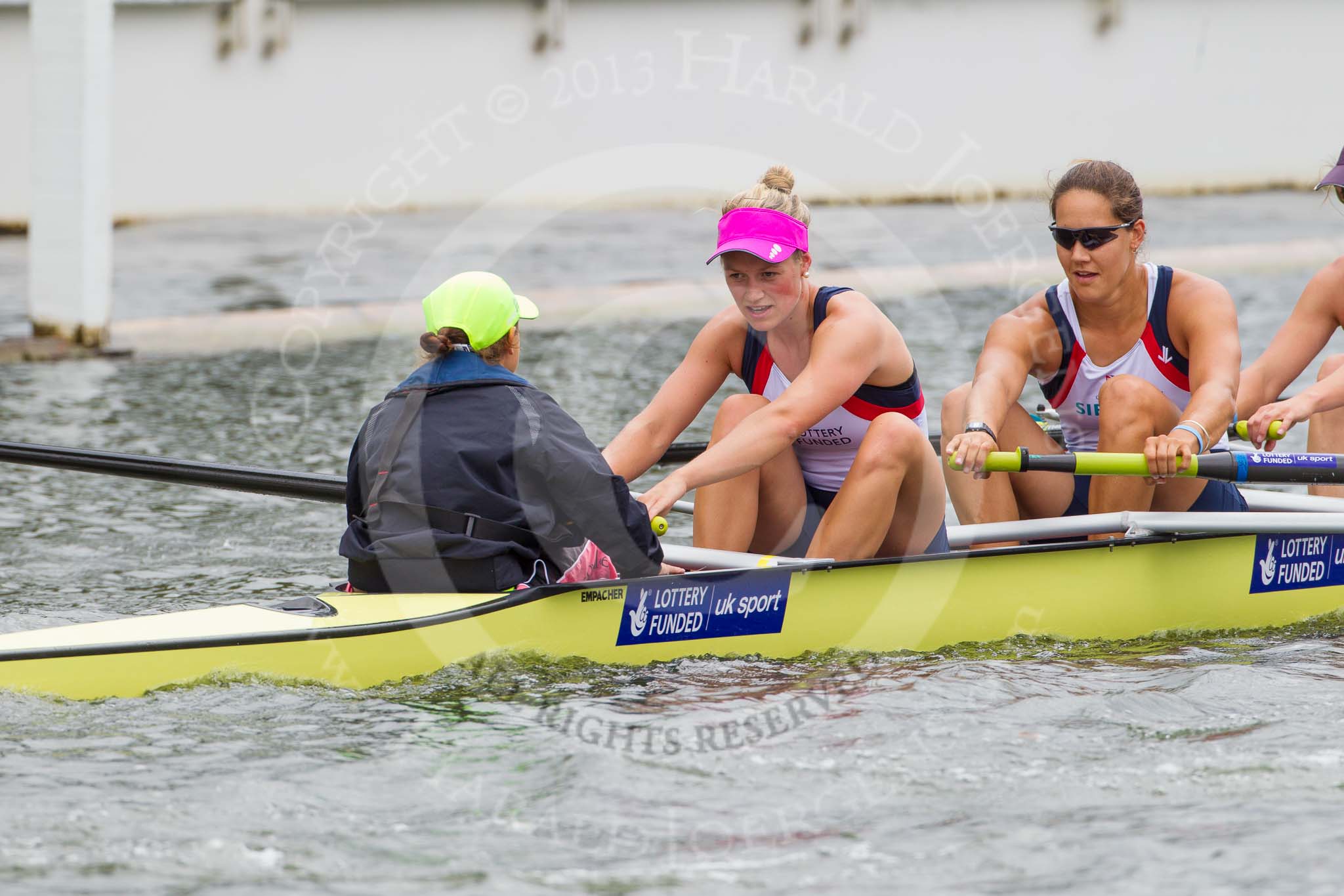 Henley Royal Regatta 2013, Thursday.
River Thames between Henley and Temple Island,
Henley-on-Thames,
Berkshire,
United Kingdom,
on 04 July 2013 at 12:45, image #275