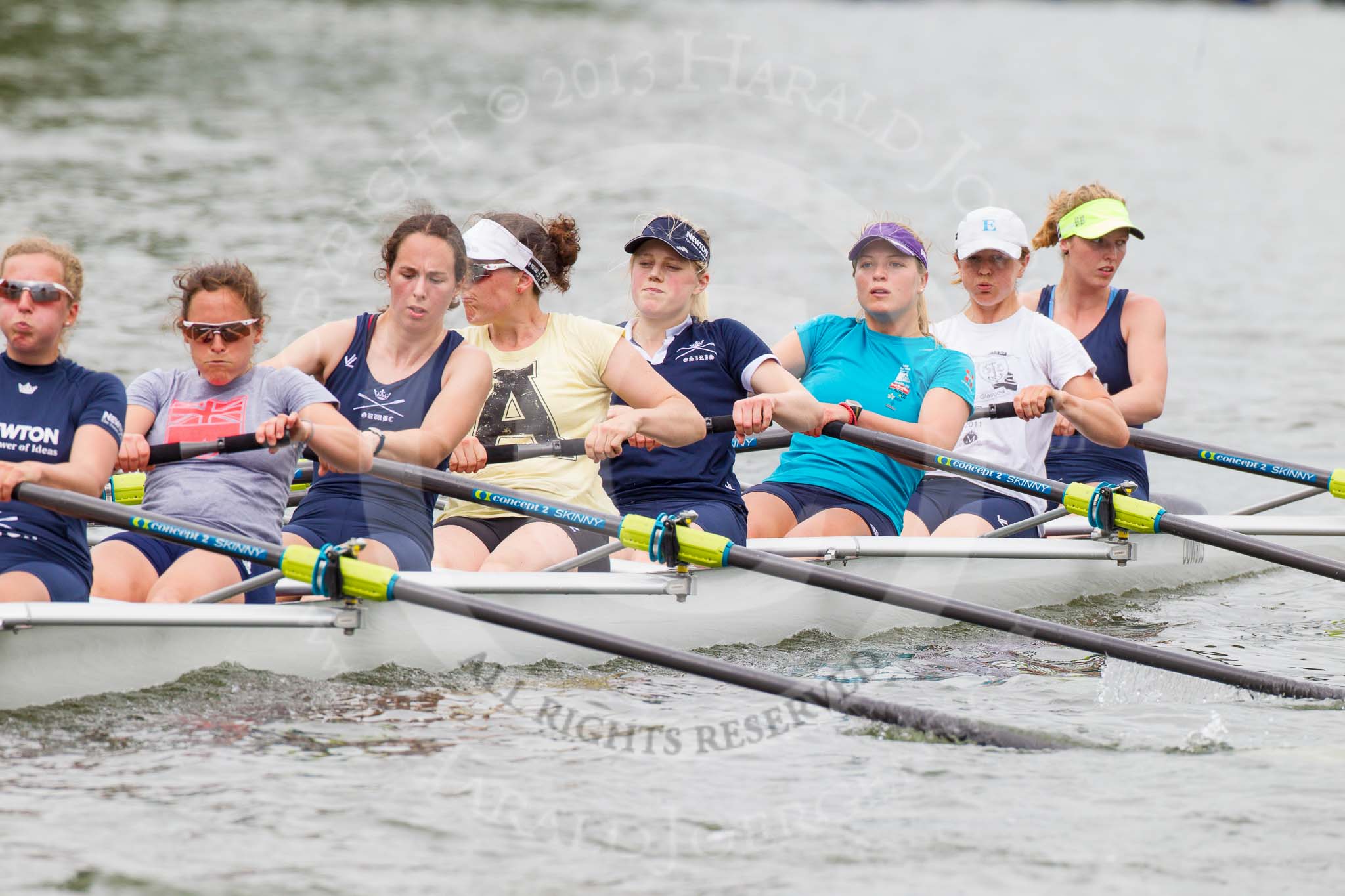 Henley Royal Regatta 2013, Thursday.
River Thames between Henley and Temple Island,
Henley-on-Thames,
Berkshire,
United Kingdom,
on 04 July 2013 at 12:46, image #282