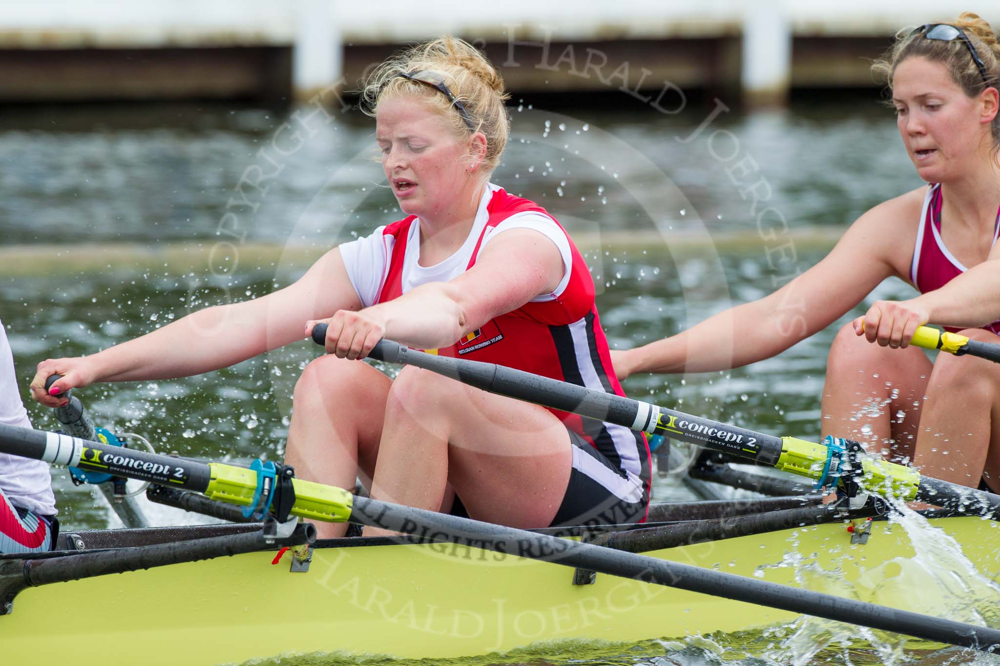 Henley Royal Regatta 2013, Thursday.
River Thames between Henley and Temple Island,
Henley-on-Thames,
Berkshire,
United Kingdom,
on 04 July 2013 at 13:03, image #300