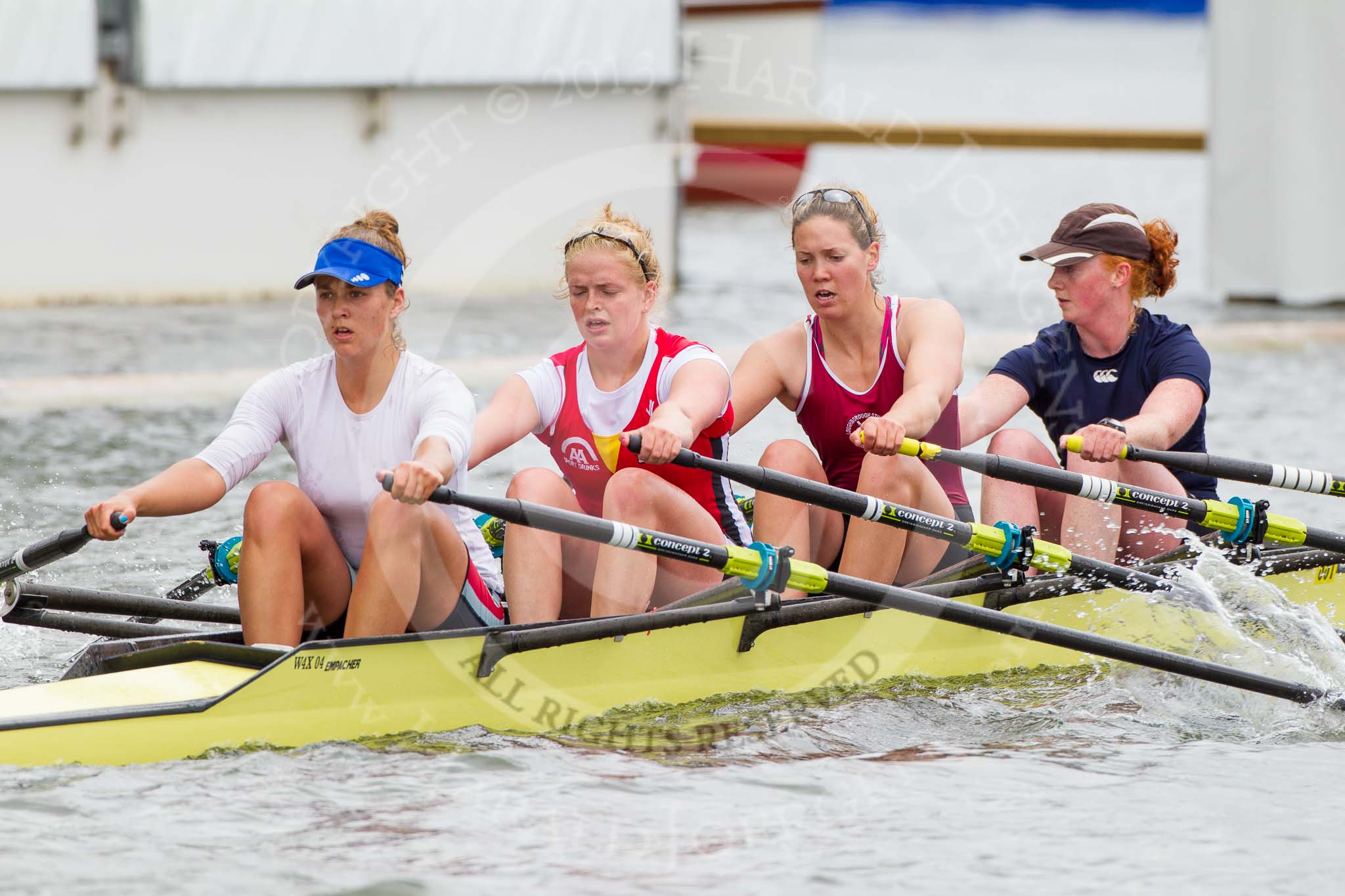 Henley Royal Regatta 2013, Thursday.
River Thames between Henley and Temple Island,
Henley-on-Thames,
Berkshire,
United Kingdom,
on 04 July 2013 at 13:04, image #304