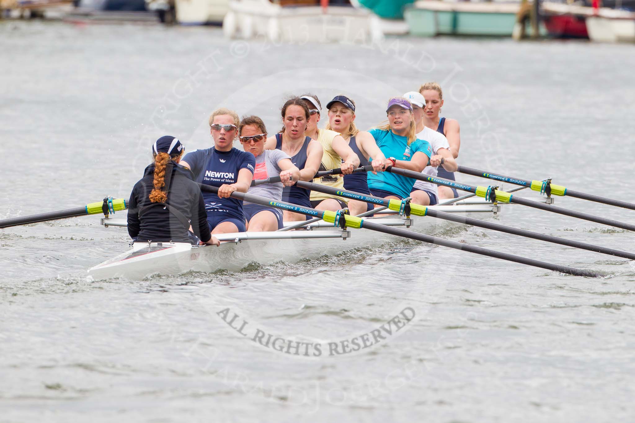 Henley Royal Regatta 2013, Thursday.
River Thames between Henley and Temple Island,
Henley-on-Thames,
Berkshire,
United Kingdom,
on 04 July 2013 at 13:07, image #315