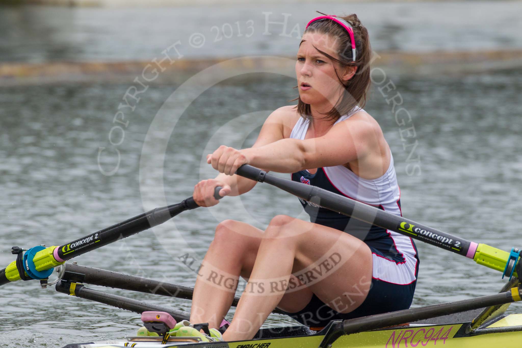 Henley Royal Regatta 2013, Thursday.
River Thames between Henley and Temple Island,
Henley-on-Thames,
Berkshire,
United Kingdom,
on 04 July 2013 at 13:10, image #319