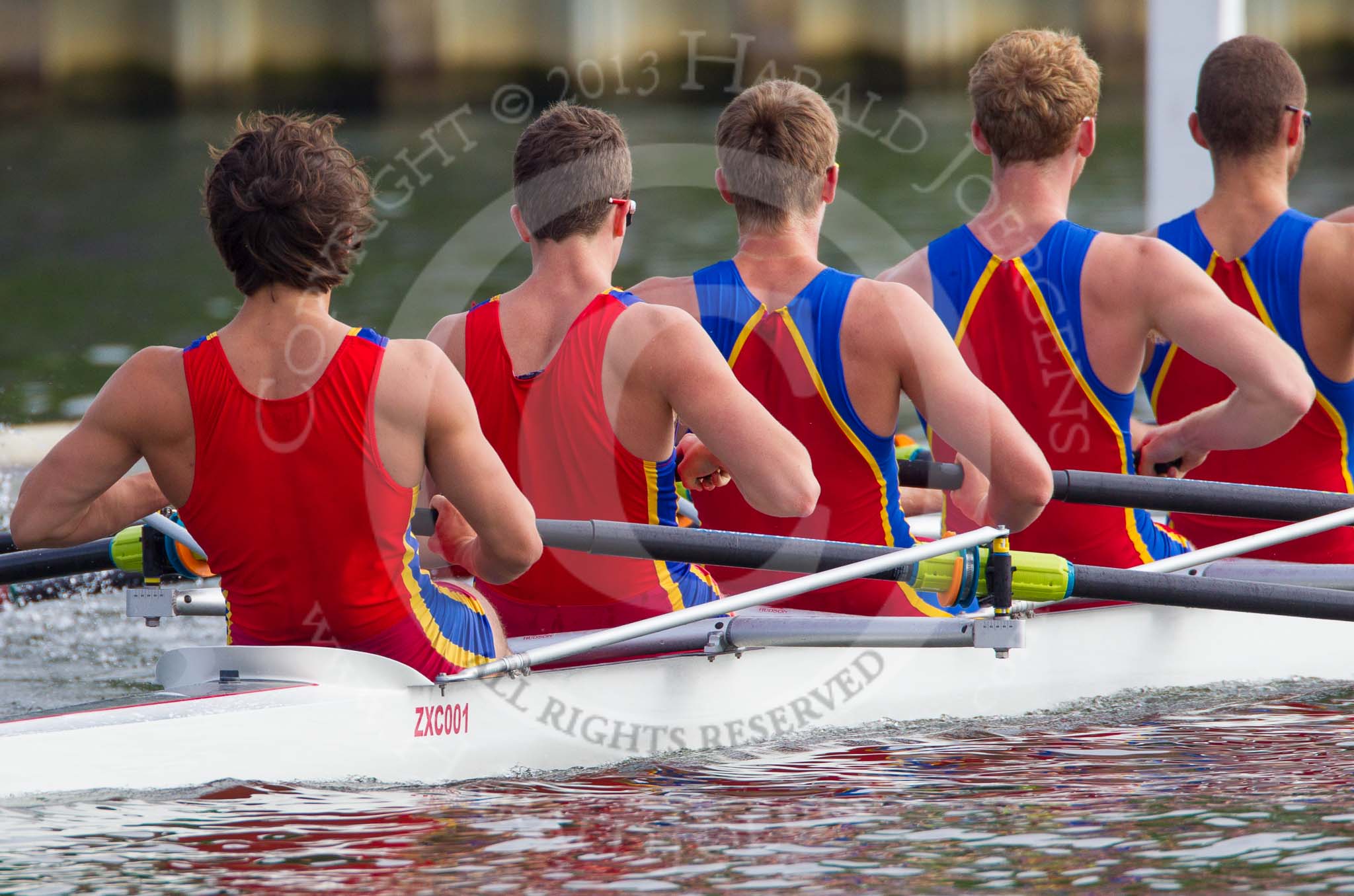 Henley Royal Regatta 2013, Saturday: The Scotch College Eight, from Melbourne, Australia, during a training session in the morning. Image #8, 06 July 2013 08:37 River Thames, Henley on Thames, UK