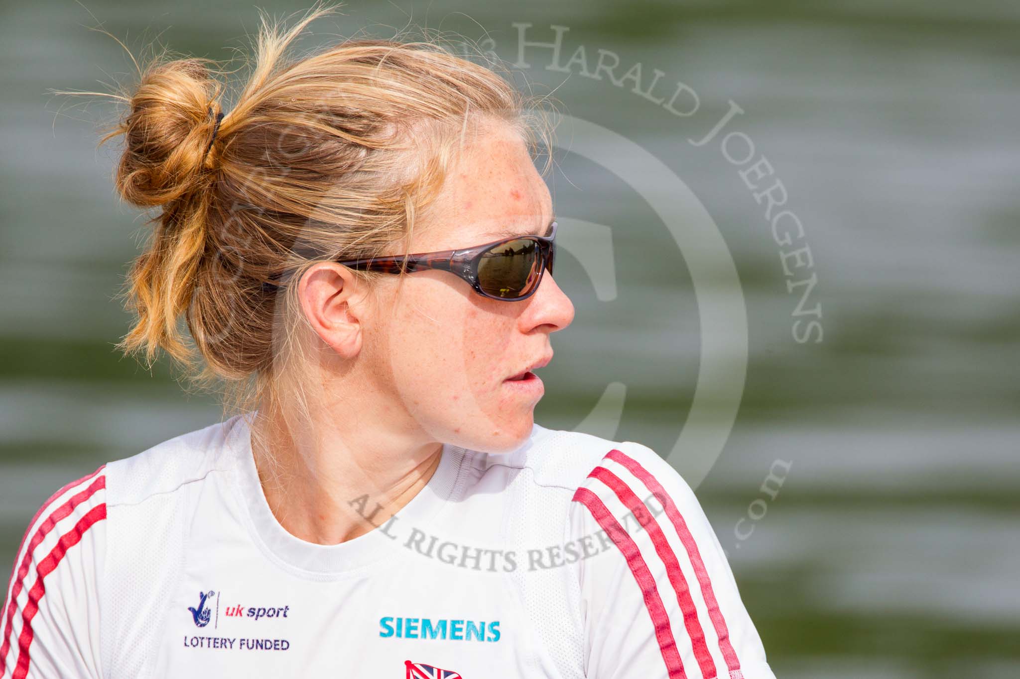 Henley Royal Regatta 2013, Saturday: Leander Club and Minerva Bath Rowing Club during a training session in the morning: Victoria Meyer-Laker in the 2 seat. Image #32, 06 July 2013 09:02 River Thames, Henley on Thames, UK