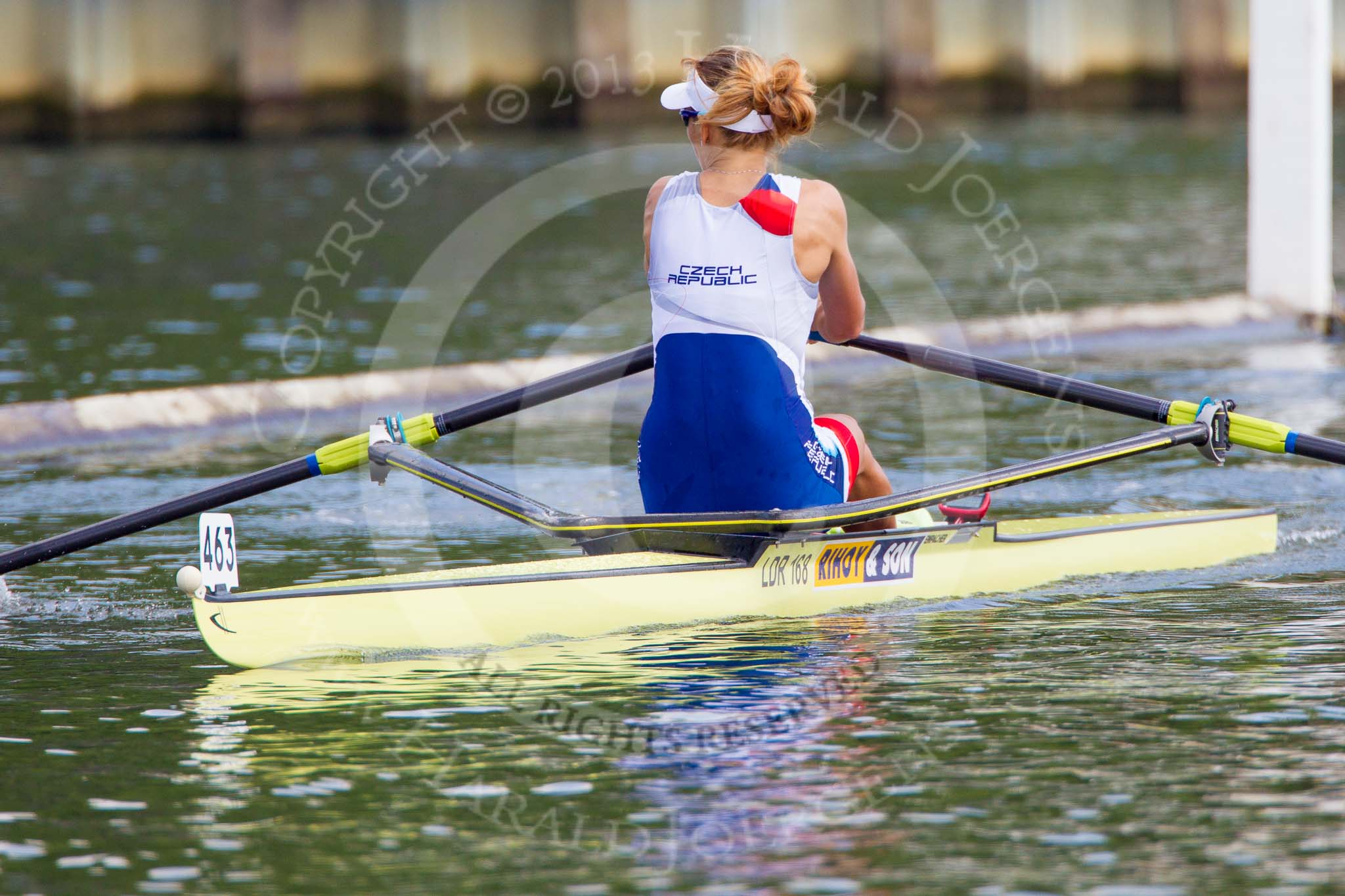 Henley Royal Regatta 2013, Saturday: Race No. 4 for the Princess Royal Challenge Cup, Miroslava Knapková (V.K. Slavia Praha, Czech Republic) v Debbie Flood, Captain of Leander Club. Image #125, 06 July 2013 10:31 River Thames, Henley on Thames, UK