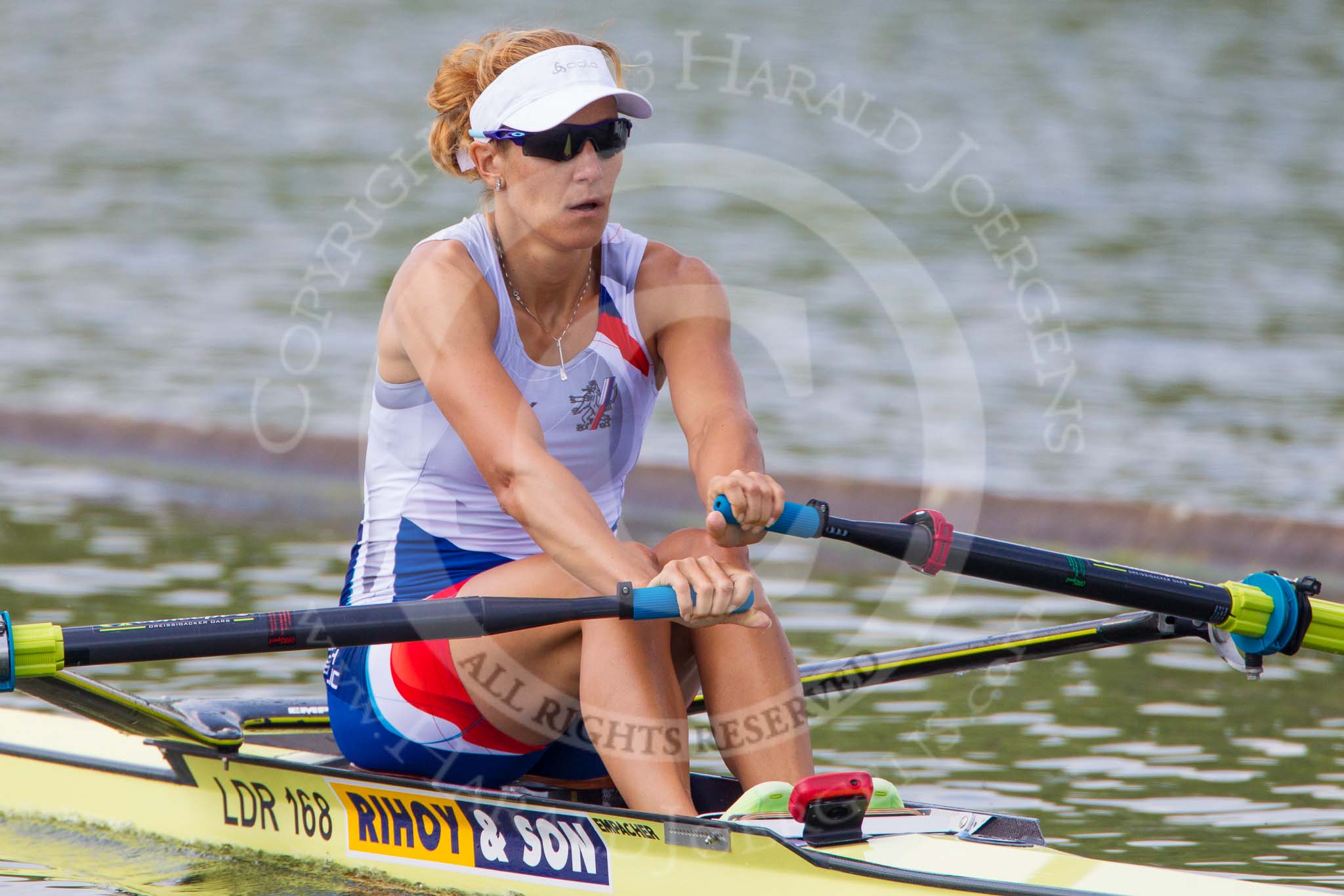 Henley Royal Regatta 2013, Saturday: Race No. 4 for the Princess Royal Challenge Cup, Miroslava Knapková (V.K. Slavia Praha, Czech Republic) v Debbie Flood, Captain of Leander Club. Image #131, 06 July 2013 10:31 River Thames, Henley on Thames, UK