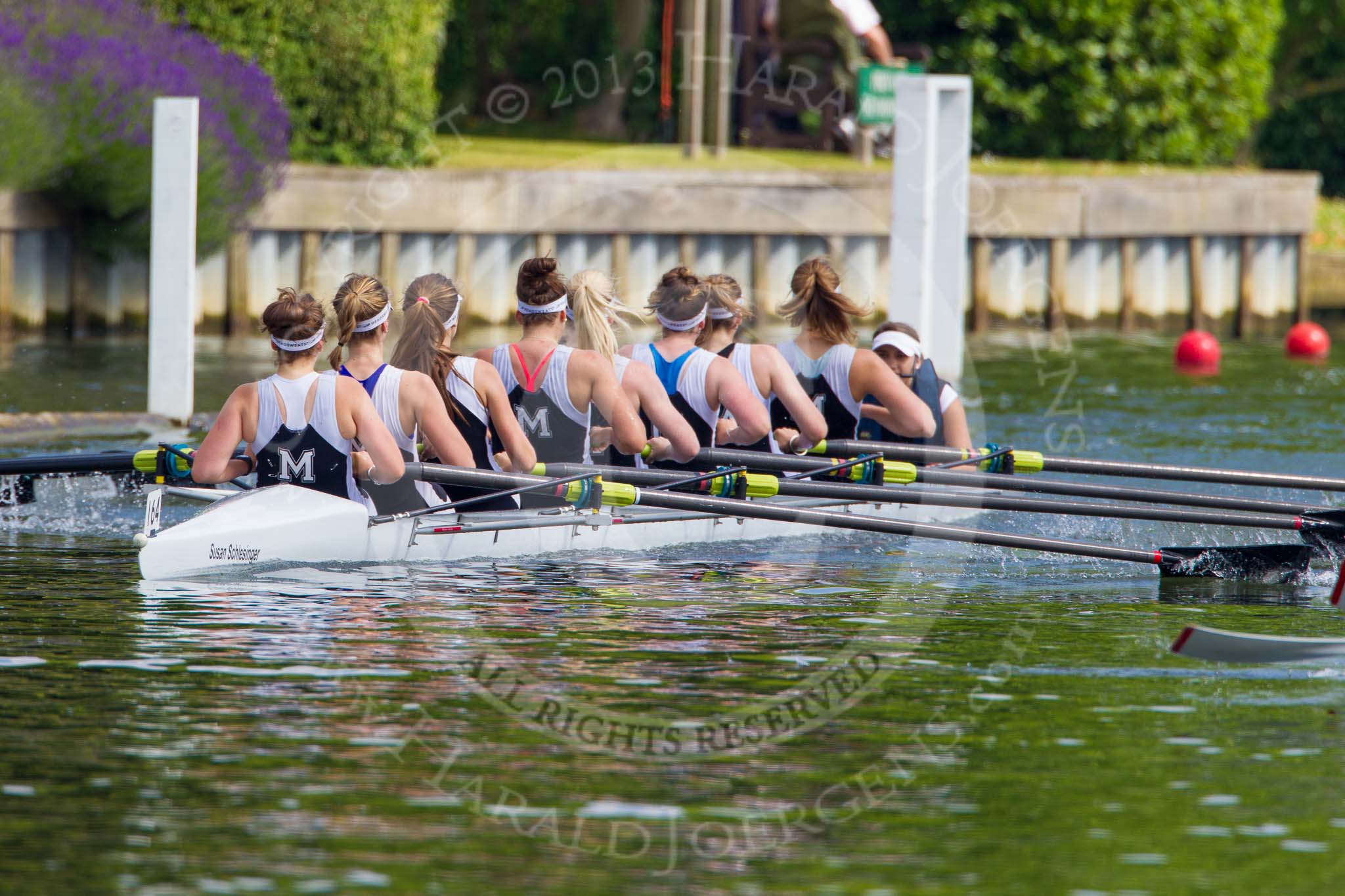 Henley Royal Regatta 2013, Saturday: Race No. 4 for the Remenham Challenge Cup, Molesey Boat Club v Tees Rowing Club and Agecroft Rowing Club. Image #136, 06 July 2013 10:42 River Thames, Henley on Thames, UK