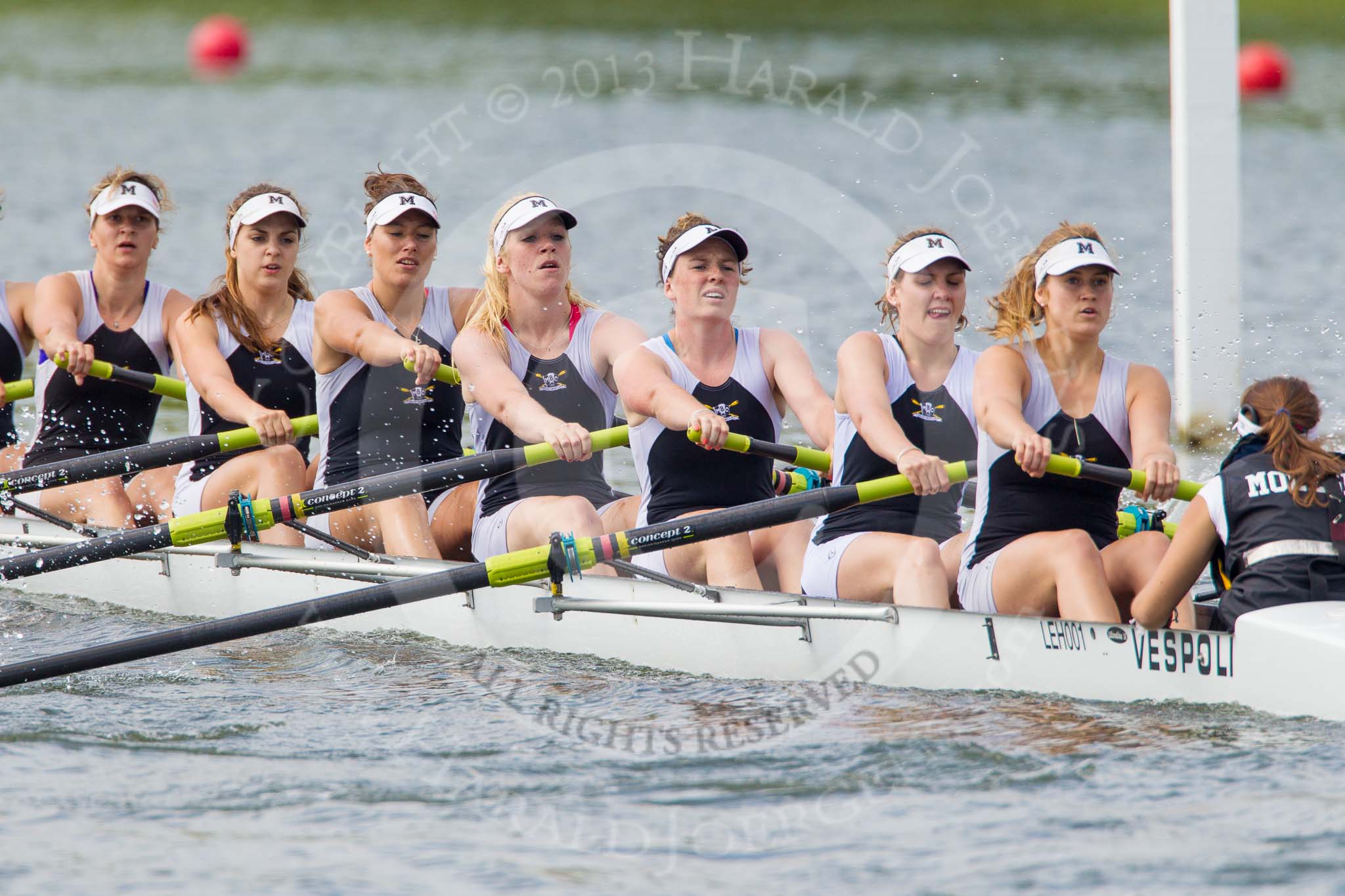 Henley Royal Regatta 2013, Saturday: Race No. 4 for the Remenham Challenge Cup, Molesey Boat Club v Tees Rowing Club and Agecroft Rowing Club. Image #144, 06 July 2013 10:43 River Thames, Henley on Thames, UK