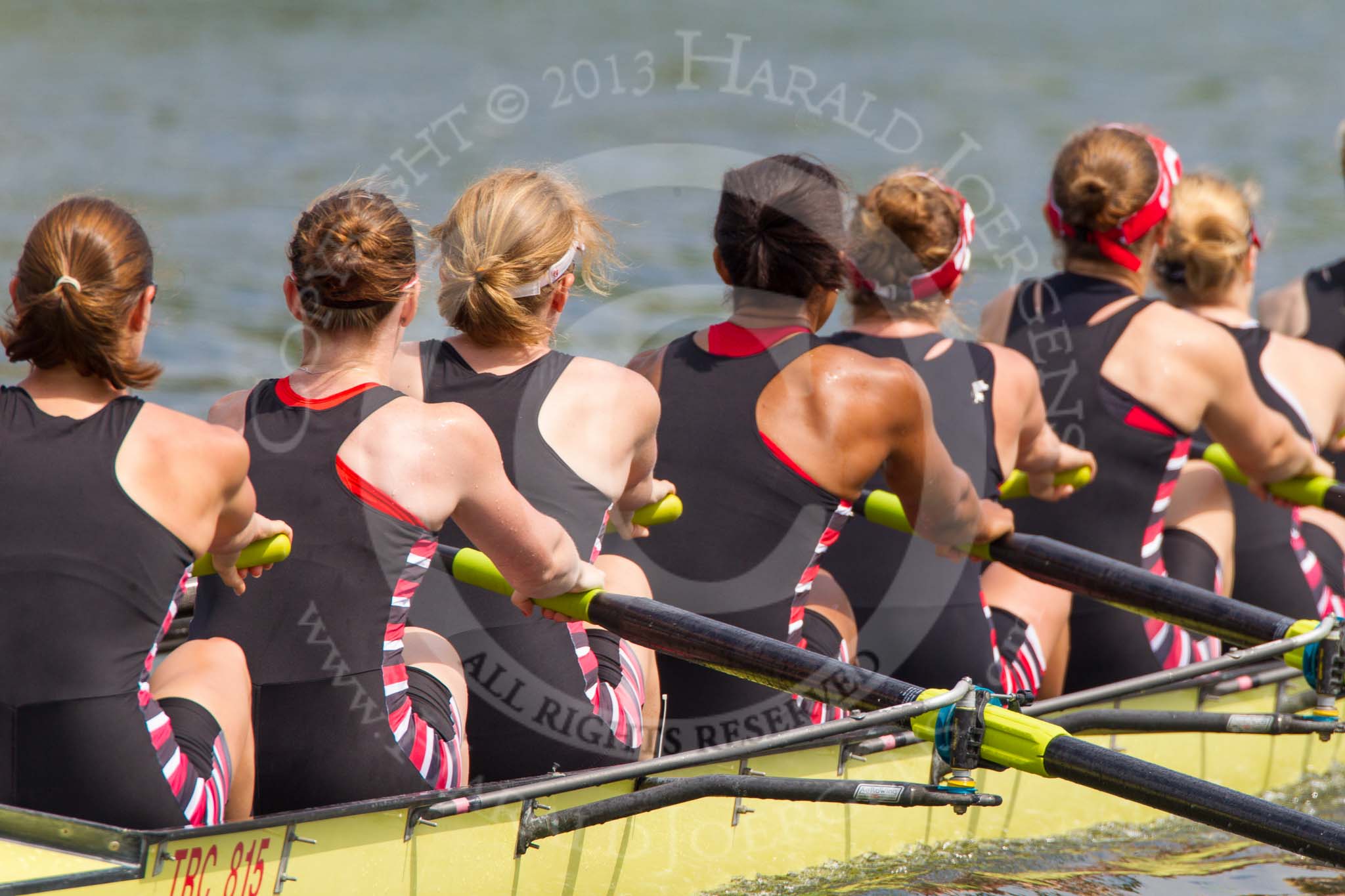 Henley Royal Regatta 2013, Saturday: Race No. 10 for the Remenham Challenge Cup, Leander Club and Oxford Brookes University v Thames Rowing Club, here cox E. H. B. Searle. Image #199, 06 July 2013 11:31 River Thames, Henley on Thames, UK