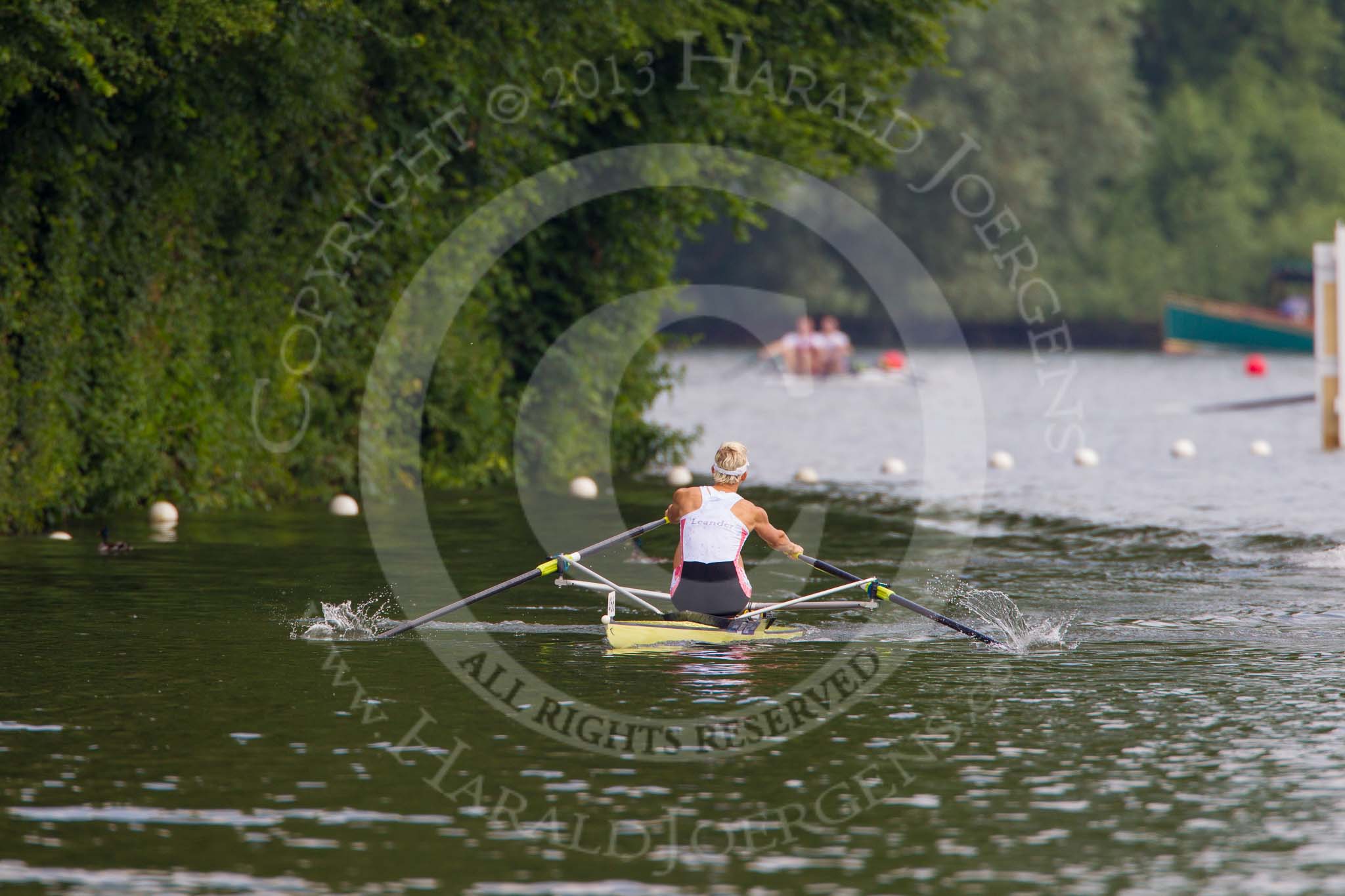 Henley Royal Regatta 2013, Saturday: Race No. 11 for the Princess Royal Challenge Cup, Victoria Thornley (Leander Club) v Emma Twigg (Waiariki Rowing Club, New Zealand), here Victoria Thornley. Image #216, 06 July 2013 11:40 River Thames, Henley on Thames, UK