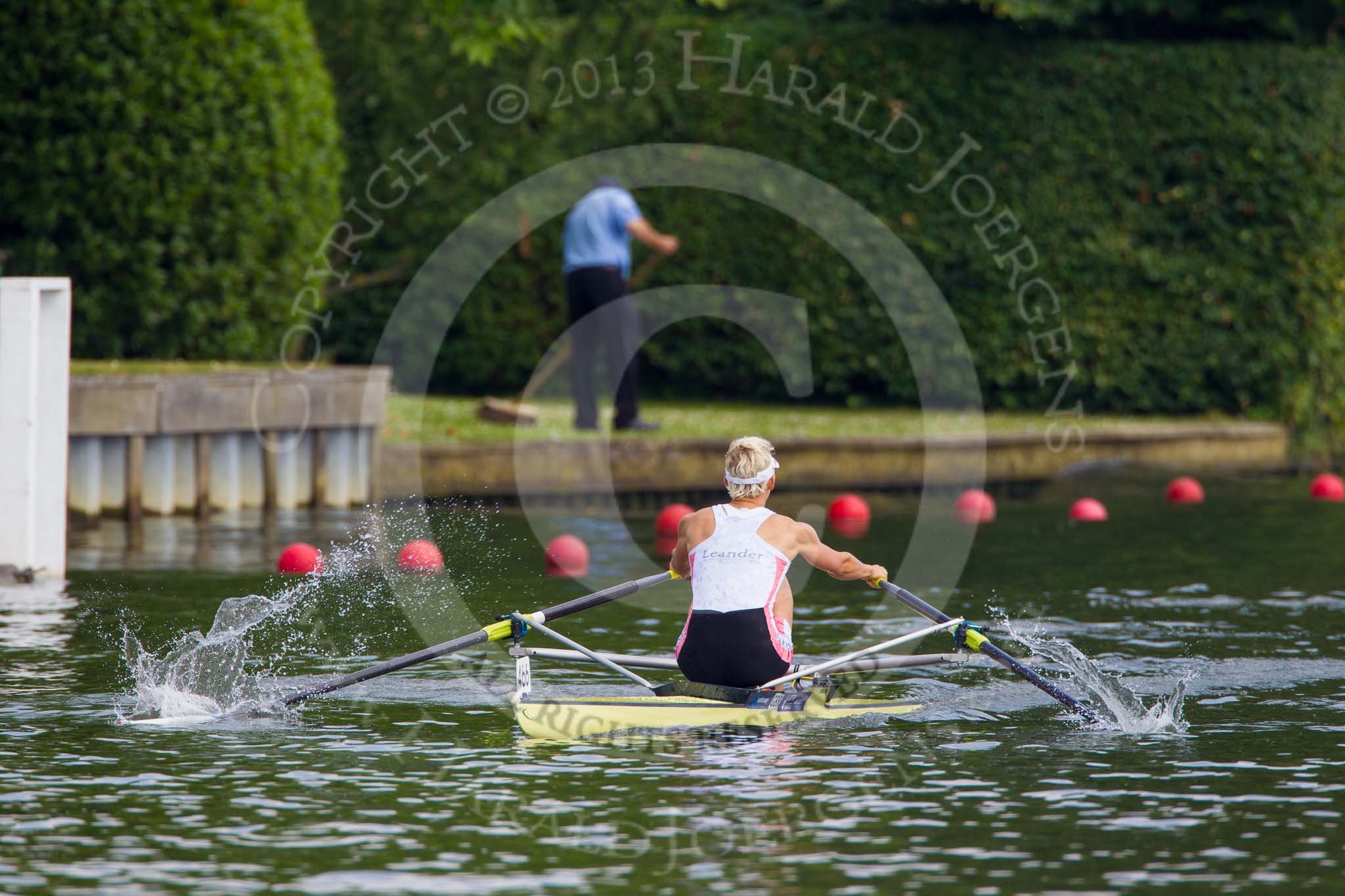 Henley Royal Regatta 2013, Saturday: Race No. 11 for the Princess Royal Challenge Cup, Victoria Thornley (Leander Club) v Emma Twigg (Waiariki Rowing Club, New Zealand), here Victoria Thornley. Image #219, 06 July 2013 11:40 River Thames, Henley on Thames, UK