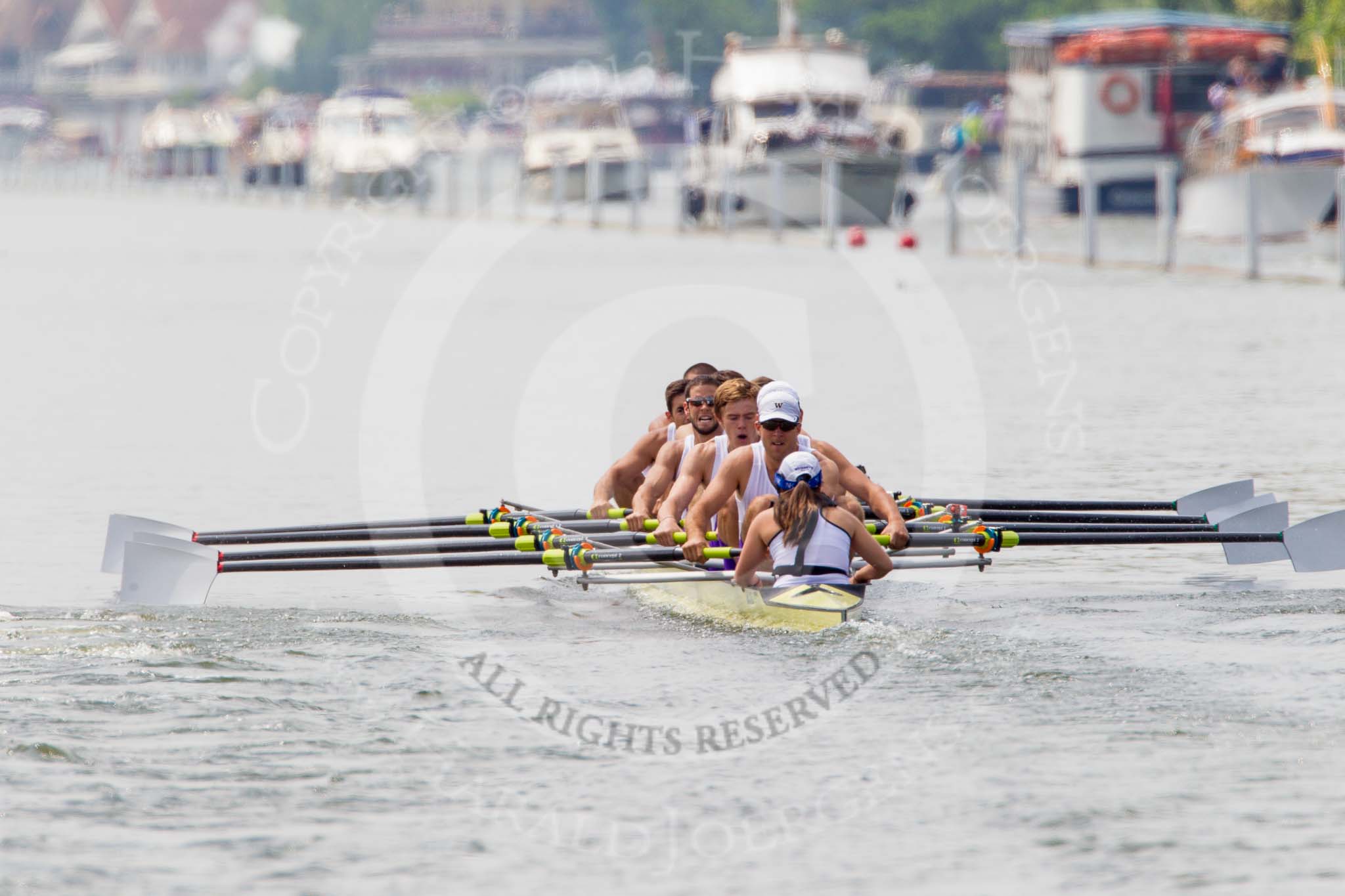 Henley Royal Regatta 2013, Saturday: Race No. 14 for the Ladies' Challenge Cup, Leander Club and Molesey Boat Club v University of Washington (U.S.A.). Image #284, 06 July 2013 12:11 River Thames, Henley on Thames, UK