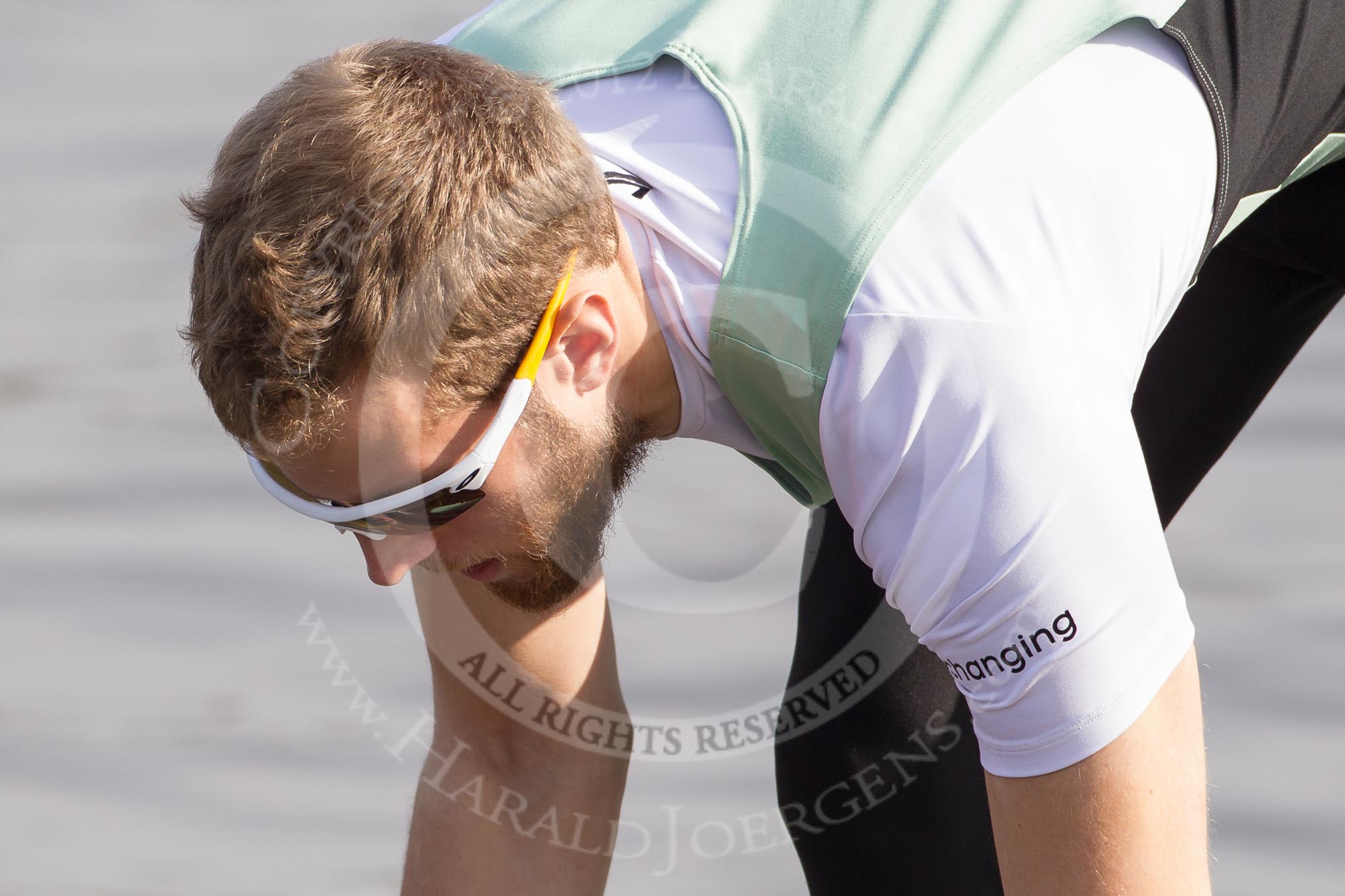 The Boat Race season 2012 - fixture CUBC vs Leander: Close-up of CUBC 1 seat Moritz Schramm..
River Thames between Putney and Molesey,
London,
Greater London,
United Kingdom,
on 10 March 2012 at 13:27, image #19