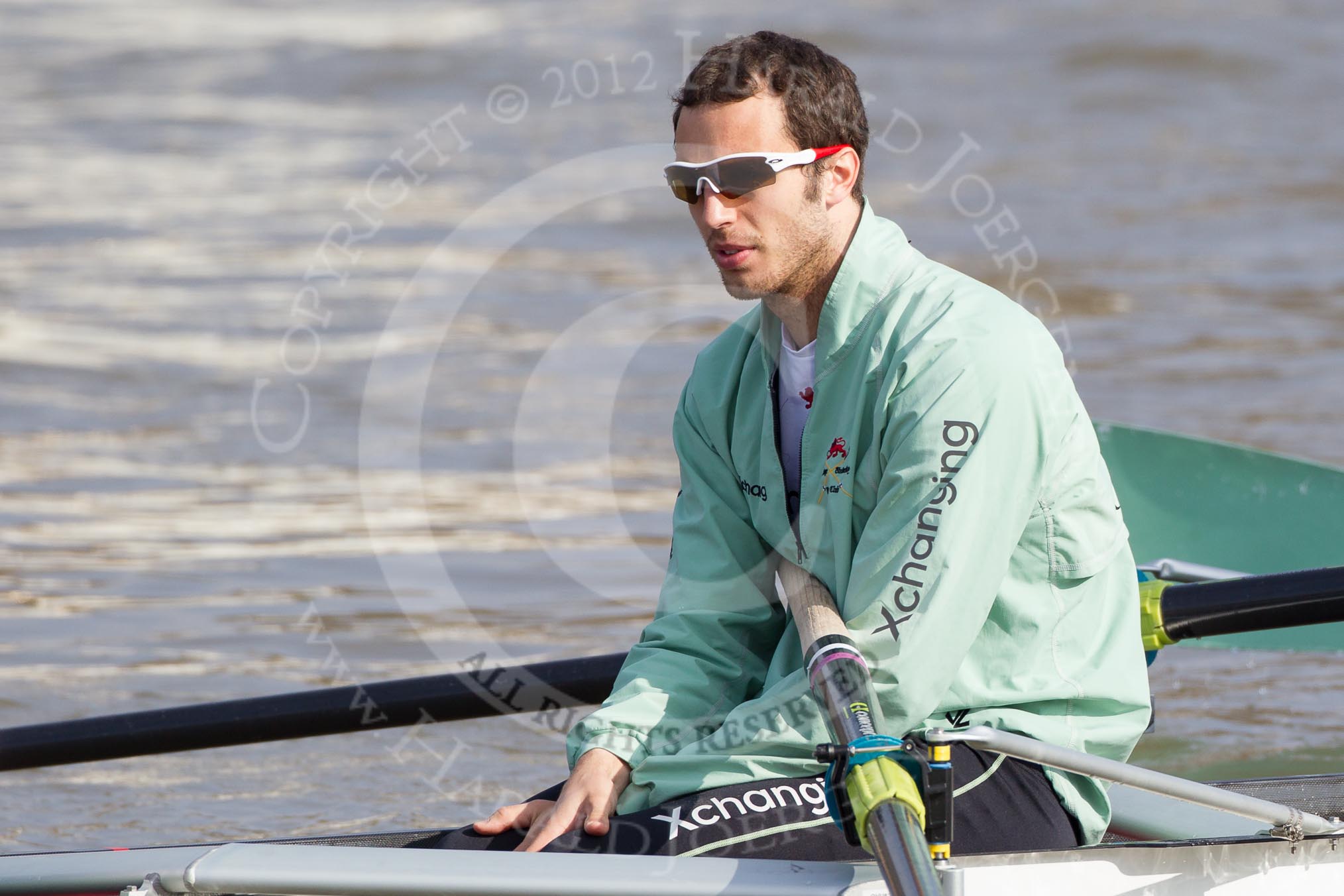 The Boat Race season 2012 - fixture CUBC vs Leander: CUBC 7 seat Alexander Ross..
River Thames between Putney and Molesey,
London,
Greater London,
United Kingdom,
on 10 March 2012 at 13:28, image #27