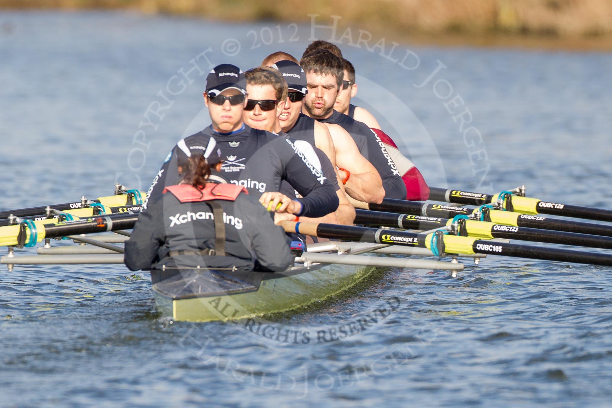 The Boat Race season 2012 - OUBC training: Cox Zoe de Toledo, stroke Roel Haen, 7 Dan Harvey, 6 Dr. Hanno Wienhausen, 5 Karl Hudspith, 4 Alexander Davidson, 3 Kevin Baum, 2 William Zeng, and bow Dr. Alexander Woods..


Oxfordshire,
United Kingdom,
on 20 March 2012 at 15:56, image #62