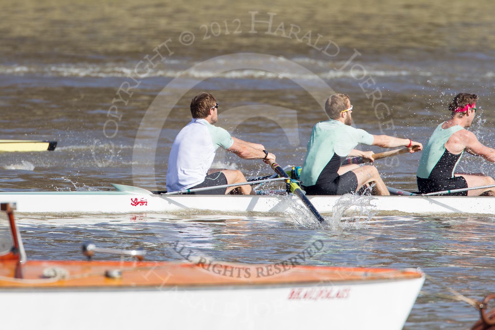 The Boat Race season 2012 - fixture CUBC vs Molesey BC: In the CUBC Blue Boat, racing Molesey BC, here bow David Nelson, Moritz Schramm, and Jack Lindeman..




on 25 March 2012 at 15:19, image #115