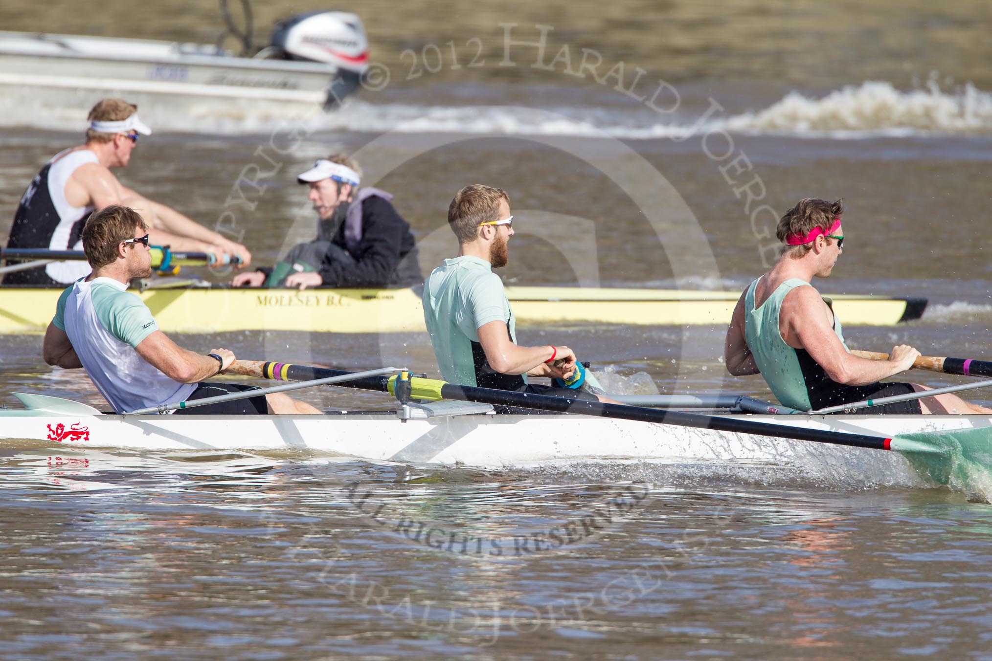 The Boat Race season 2012 - fixture CUBC vs Molesey BC: In the CUBC Blue Boat, racing Molesey BC, here bow David Nelson, Moritz Schramm, and Jack Lindeman..




on 25 March 2012 at 15:19, image #116