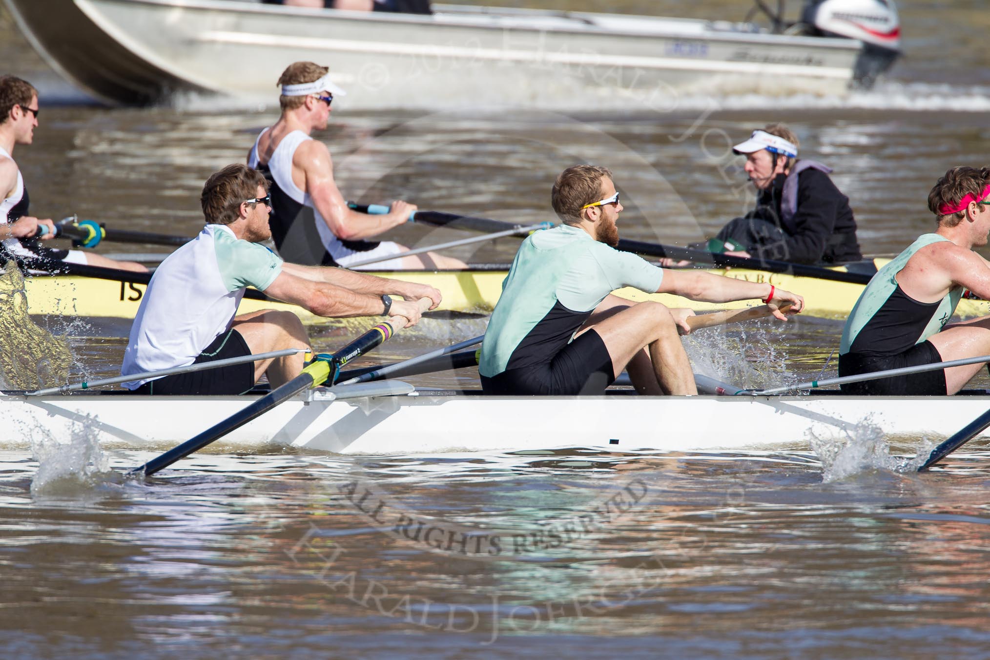 The Boat Race season 2012 - fixture CUBC vs Molesey BC: In the CUBC Blue Boat, racing Molesey BC, here bow David Nelson, Moritz Schramm, and Jack Lindeman..




on 25 March 2012 at 15:19, image #118