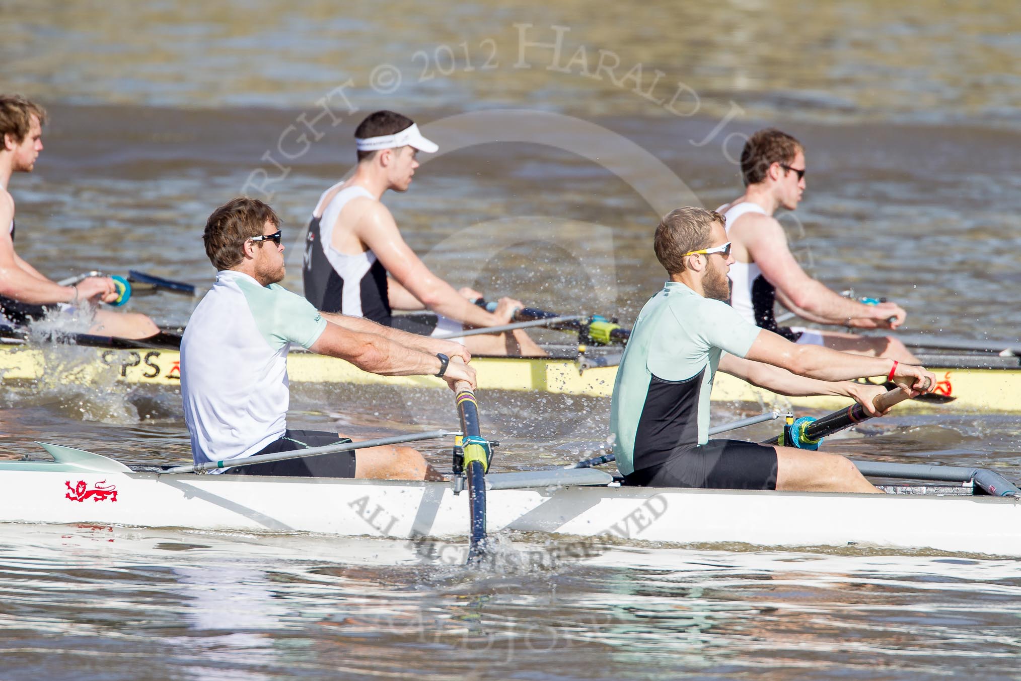 The Boat Race season 2012 - fixture CUBC vs Molesey BC: In the CUBC Blue Boat, racing Molesey BC, here bow David Nelson and Moritz Schramm..




on 25 March 2012 at 15:19, image #120