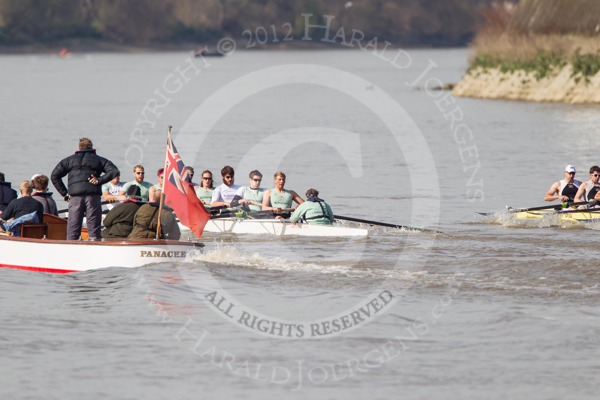 The Boat Race season 2012 - fixture CUBC vs Molesey BC: In the CUBC Blue Boat, racing Molesey BC, here bow David Nelson, Moritz Schramm, Jack Lindeman, Alex Ross, Mike Thorp, Steve Dudek, Alexander Scharp, stroke Niles Garratt, and cox Ed Bosson..




on 25 March 2012 at 15:19, image #131