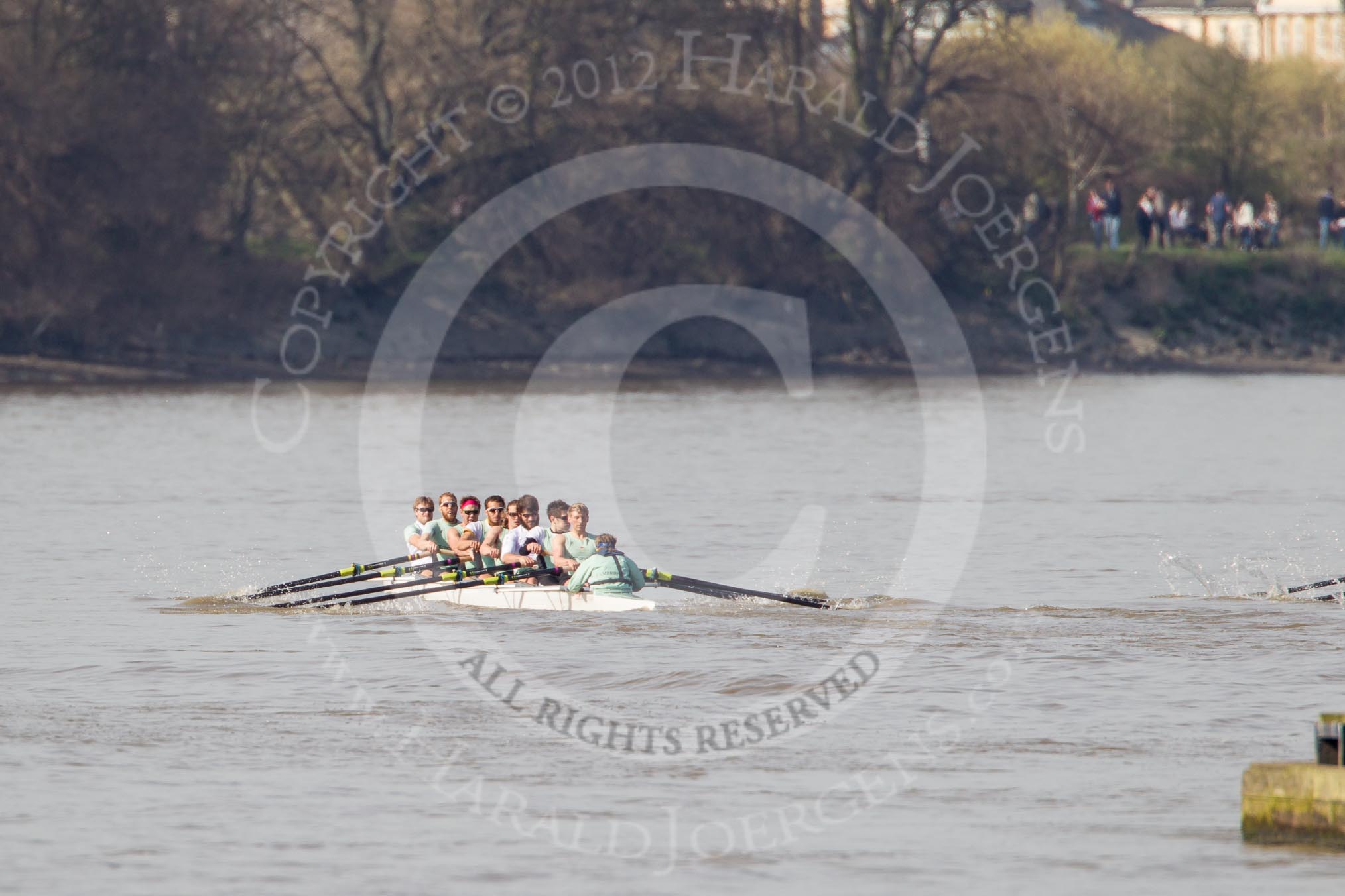 The Boat Race season 2012 - fixture CUBC vs Molesey BC: In the CUBC Blue Boat, racing Molesey BC, here bow David Nelson, Moritz Schramm, Jack Lindeman, Alex Ross, Mike Thorp, Steve Dudek, Alexander Scharp, stroke Niles Garratt, and cox Ed Bosson..




on 25 March 2012 at 15:20, image #134