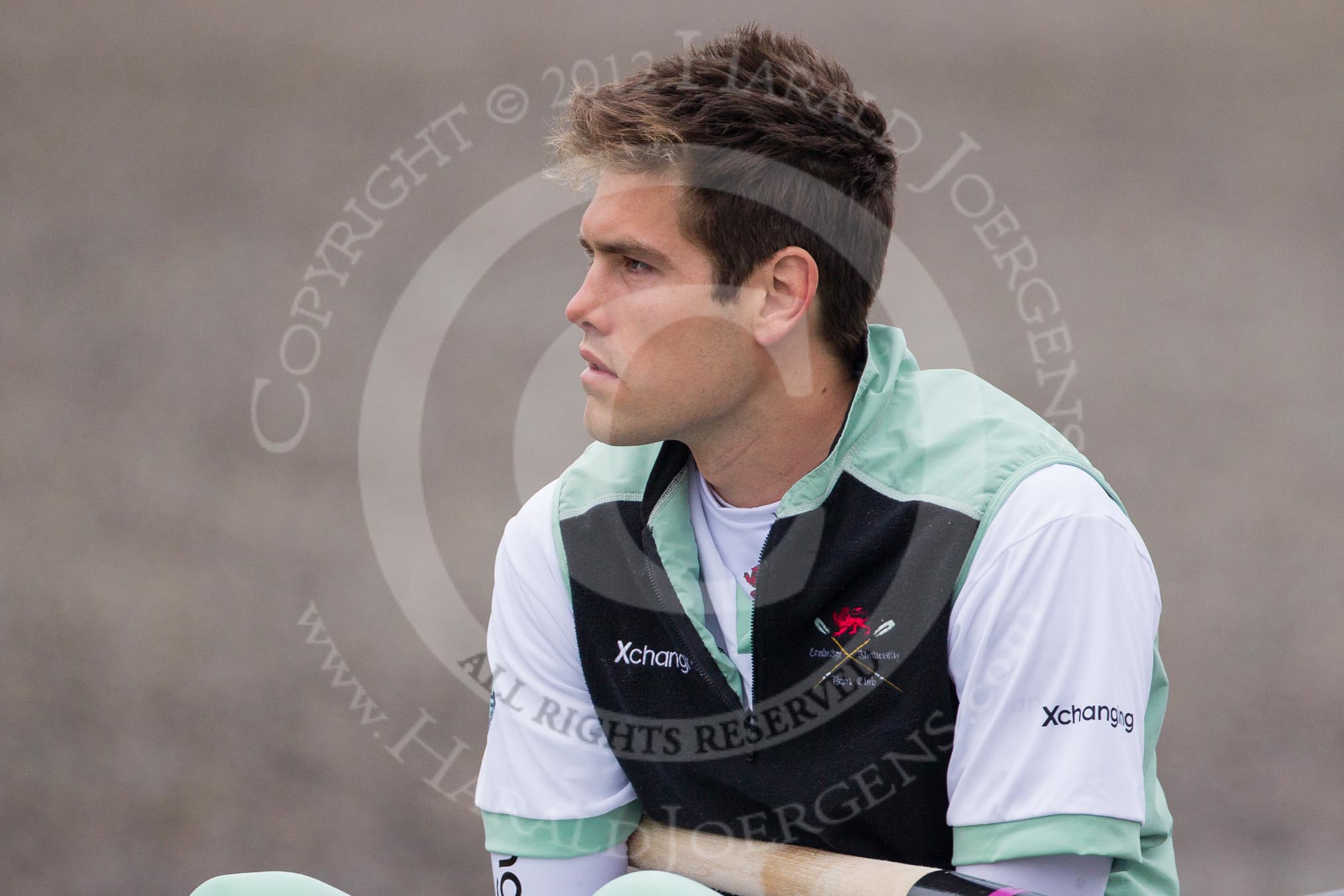 Alexander Scharp in the Cambridge University Boat Club Blue Boat, two days before the 2012 Boat Race.