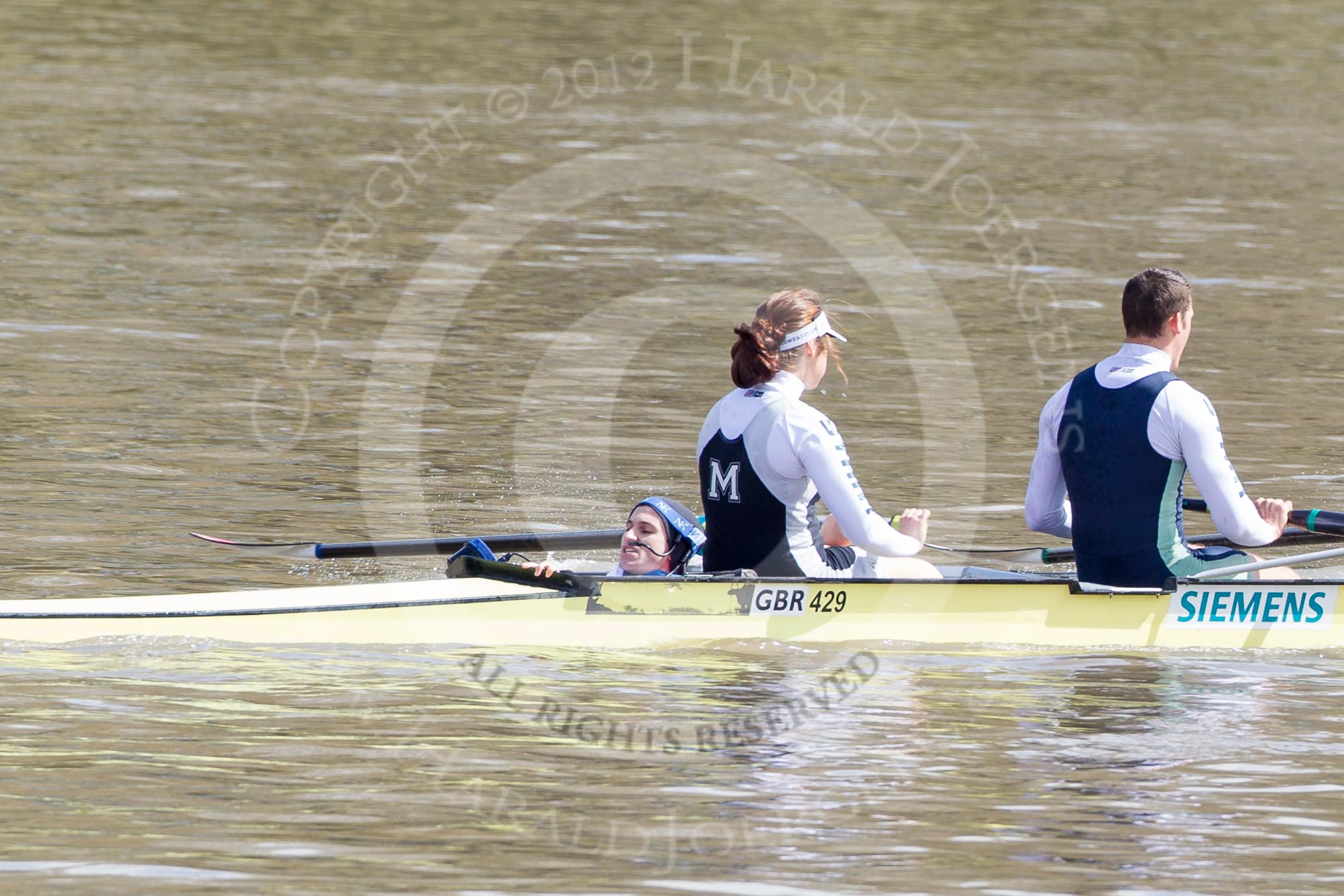 The Boat Race 2012: Adaptive Race: The Start Four, cox Henry Fieldman, bow Olivia Marshall, and two Will King..




on 07 April 2012 at 12:48, image #68