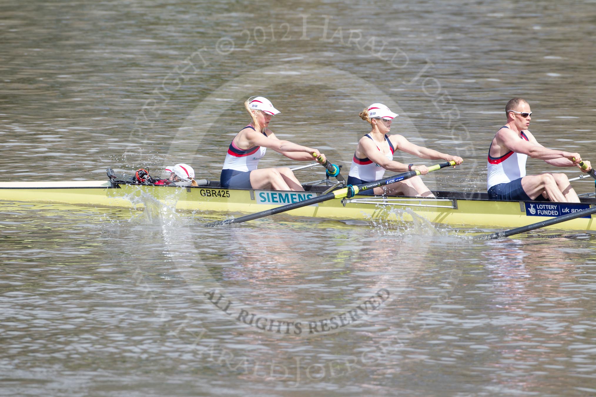 The Boat Race 2012: The Adaptive Race: The Adaptive four, cox Lily van den Broecke, bow Pamela Relph, two Naomi Riches, three David Smith, and stroke James Roe..




on 07 April 2012 at 12:48, image #81