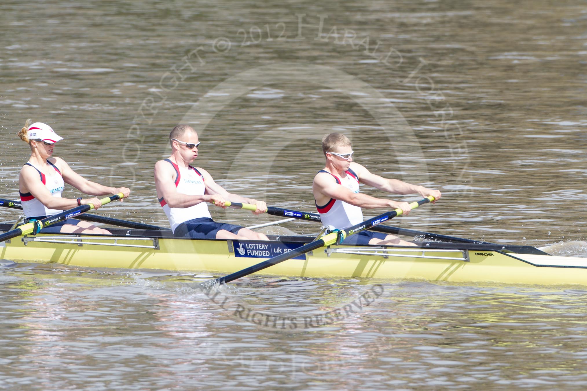 The Boat Race 2012: The Adaptive Race: The Adaptive four, two seat  Naomi Riches, three David Smith, and stroke James Roe..




on 07 April 2012 at 12:48, image #82