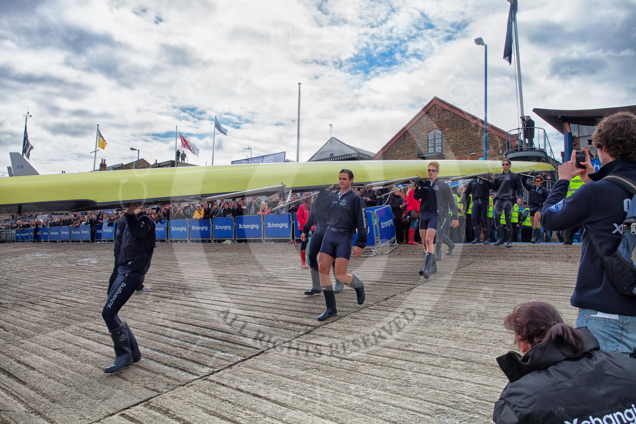 The Boat Race 2012: Preparing for the Isis/Goldie Boat Race: Justin Webb, Geordie Macleod, Joseph Dawson, Ben Snodin, Julian Bubb-Humfryes, Chris Fairweather, and Thomas Hilton. Behind Tom..




on 07 April 2012 at 13:03, image #108