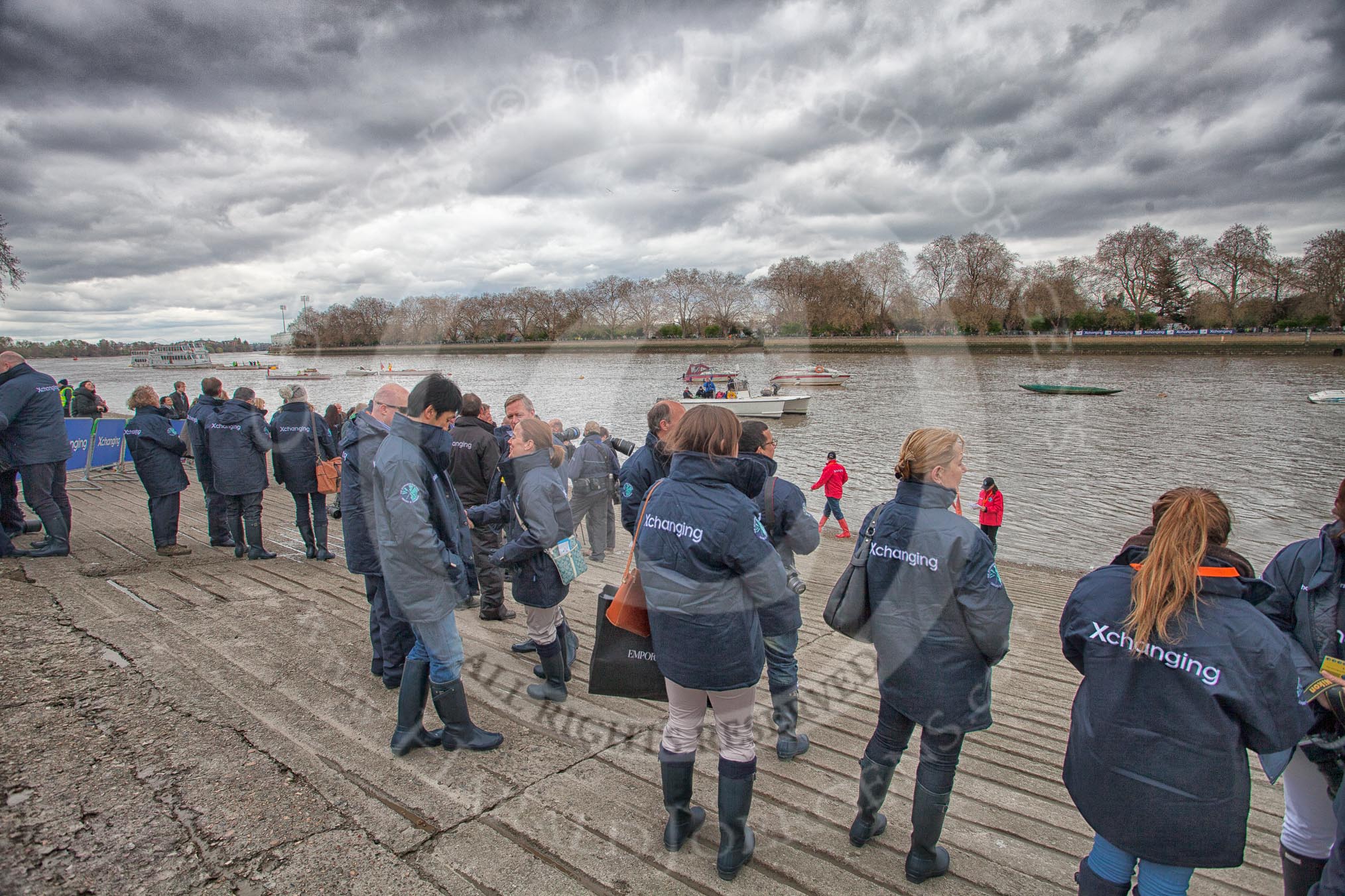 The Boat Race 2012: Waiting to get on board of one of the boats of the flotilla that will follow the Boat Race - members of the media, and officials..




on 07 April 2012 at 13:13, image #120