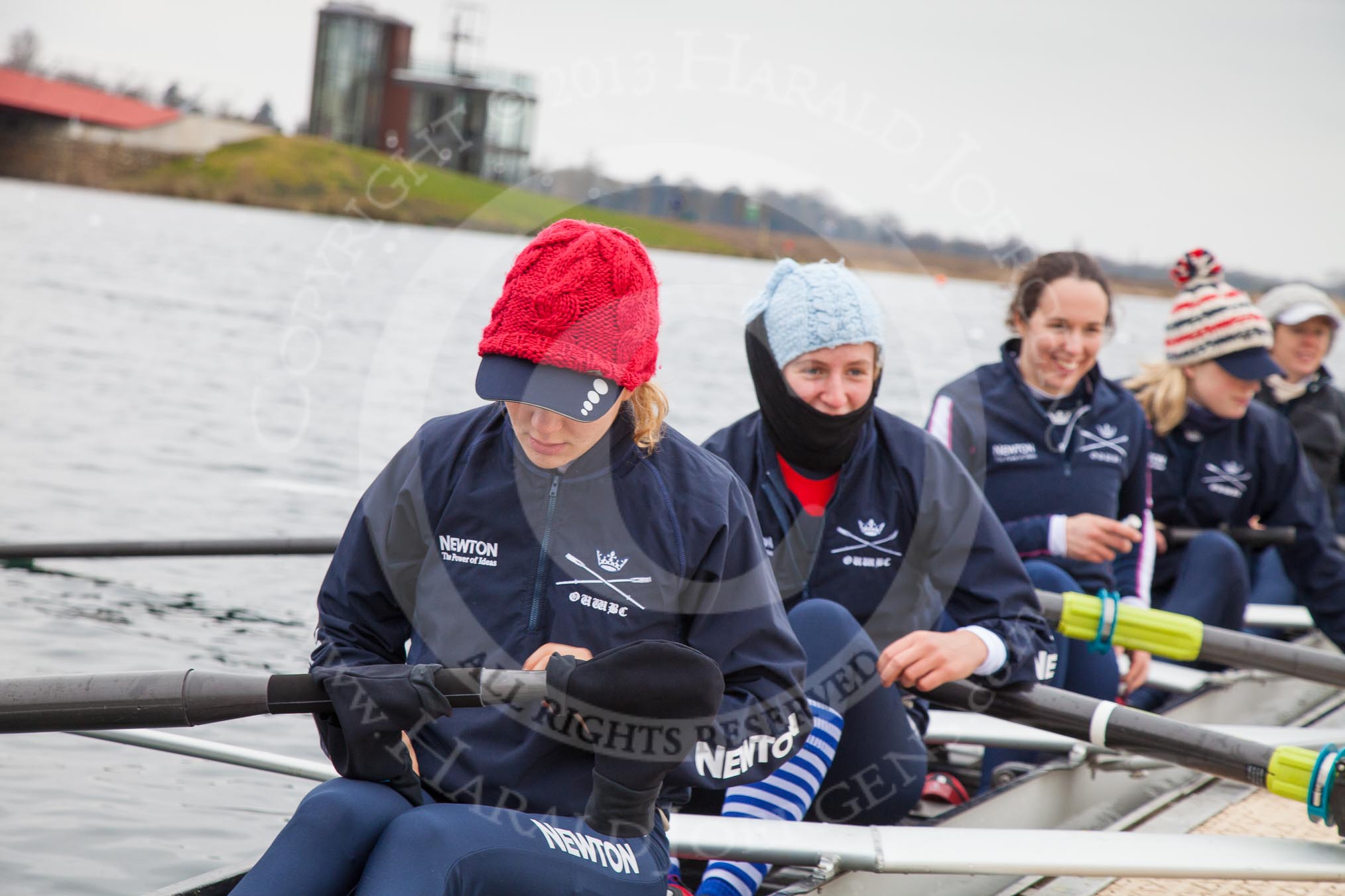 The Boat Race season 2013 - fixture OUWBC vs Molesey BC: OUWBC stroke Maxie Scheske, seven Anastasia Chitty, six Harriet Keane, five Amy Varnet, and four Joana Lee..
Dorney Lake,
Dorney, Windsor,
Berkshire,
United Kingdom,
on 24 February 2013 at 11:15, image #33