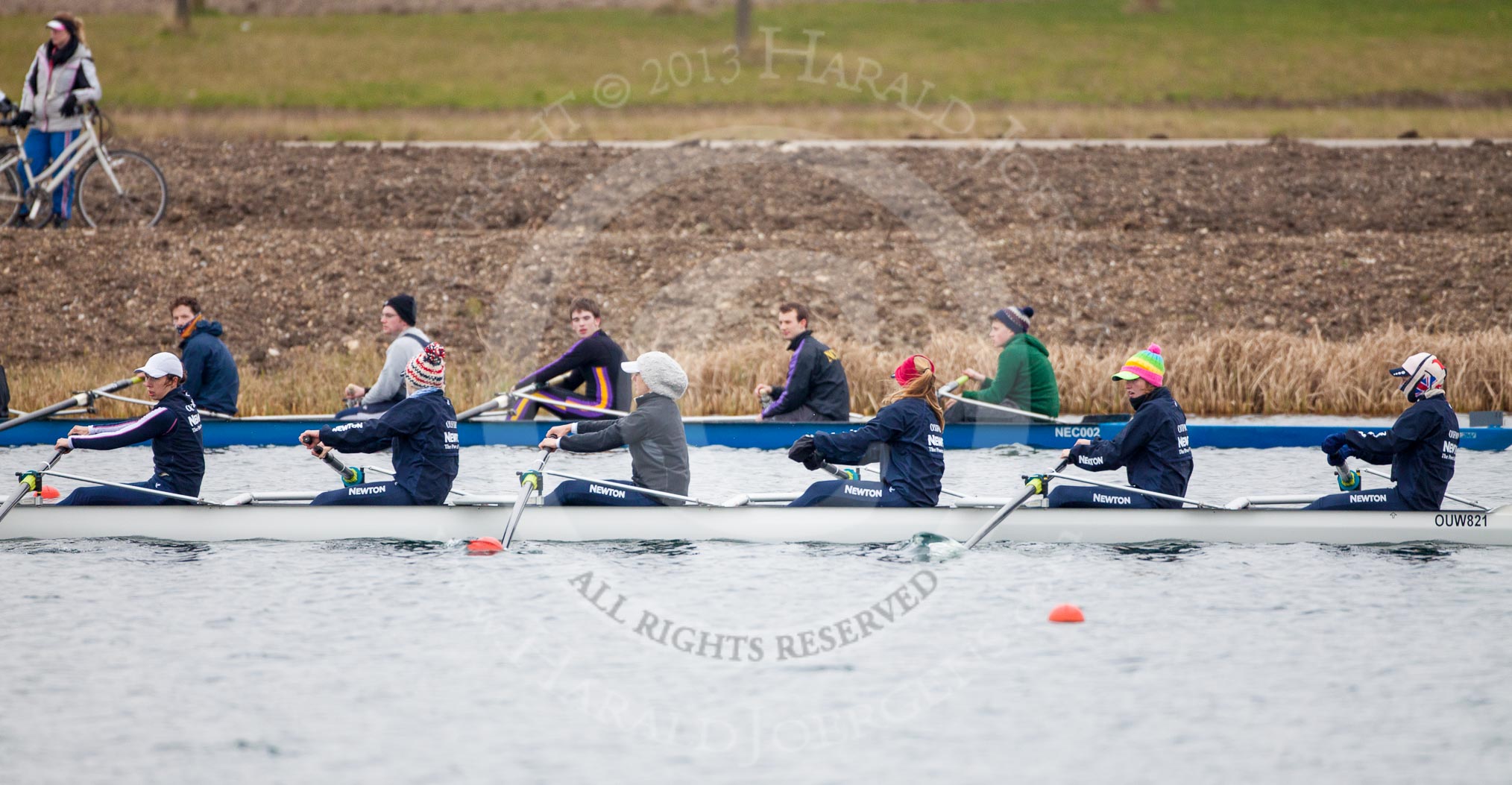 The Boat Race season 2013 - fixture OUWBC vs Molesey BC: OUWBC six Harriet Keane, five Amy Varney, four Joanna Lee, three Mary Foord Weston, two Alice Carrington-Windo, and bow Marian Novak..
Dorney Lake,
Dorney, Windsor,
Berkshire,
United Kingdom,
on 24 February 2013 at 11:28, image #47