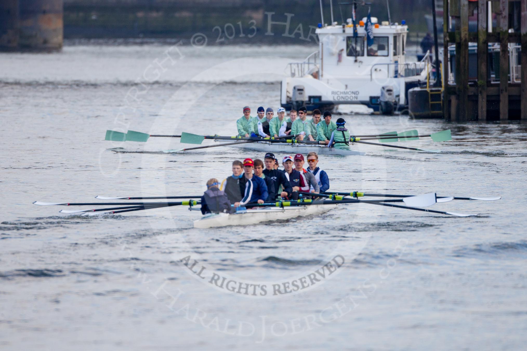 The Boat Race season 2013 - fixture CUBC vs Leander.
River Thames Tideway between Putney Bridge and Mortlake,
London SW15,

United Kingdom,
on 02 March 2013 at 15:20, image #24