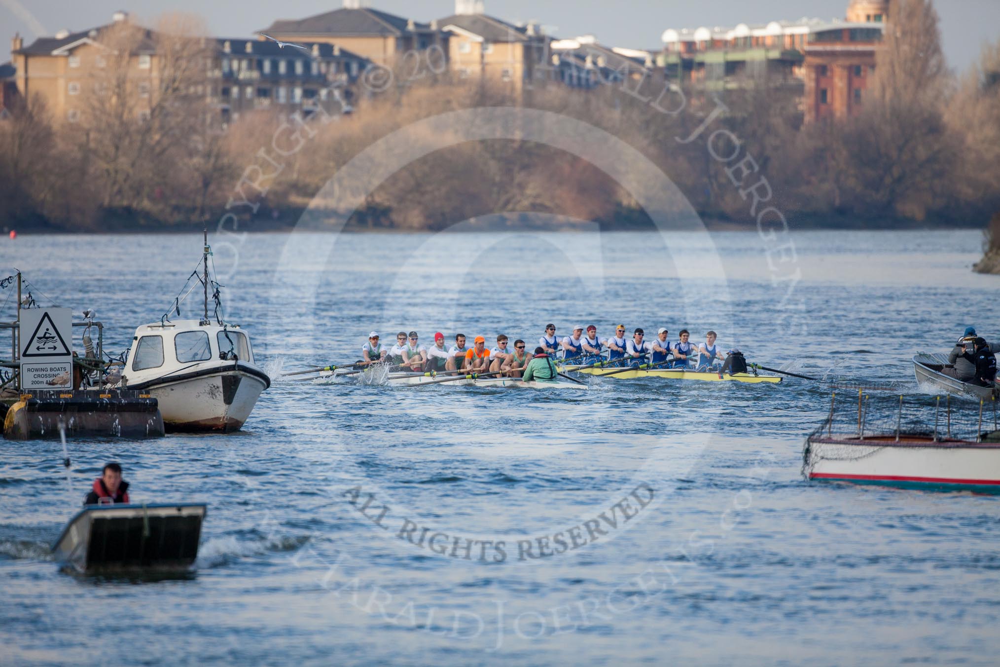 The Boat Race season 2013 - fixture CUBC vs Leander: The Goldie vs Imperial BC fixture..
River Thames Tideway between Putney Bridge and Mortlake,
London SW15,

United Kingdom,
on 02 March 2013 at 15:24, image #62