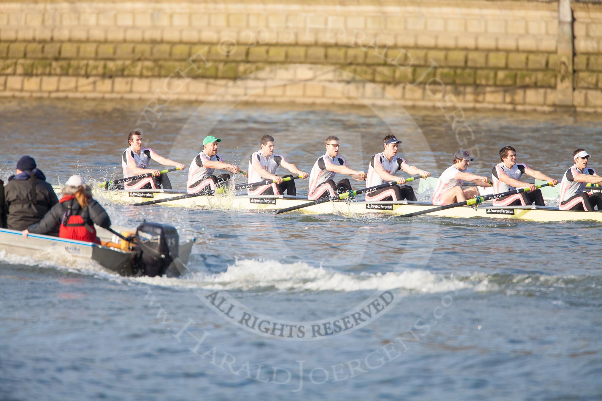 The Boat Race season 2013 - fixture CUBC vs Leander.
River Thames Tideway between Putney Bridge and Mortlake,
London SW15,

United Kingdom,
on 02 March 2013 at 15:58, image #134